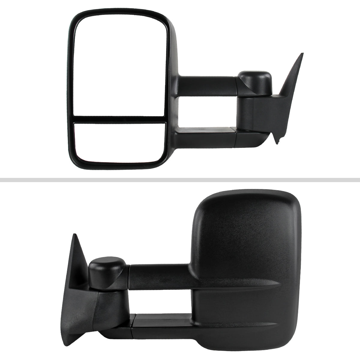 1988-1998 Chevrolet C/K 1500 / Tahoe / GMC Yukon / Suburban Chrome Power Adjustable Manual Extendable Towing Mirrors w/ Smoked LED Signal Lights