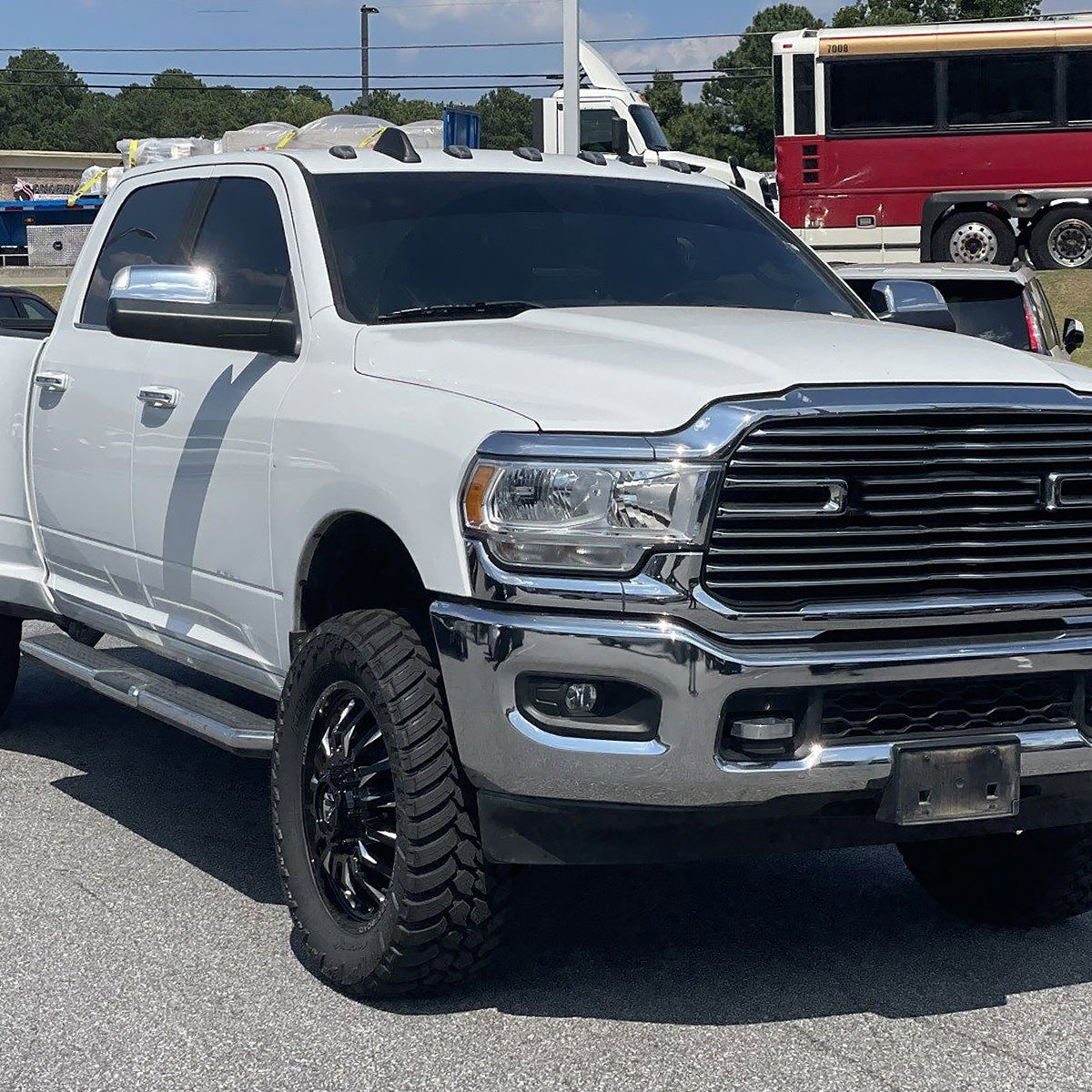 2019-2022 Ram 2500 3500 Chrome Power Adjustable, Manual Fold, BSD & Heated Side Mirror w/ LED Puddle and Turn Signal Light - Passenger Side Only