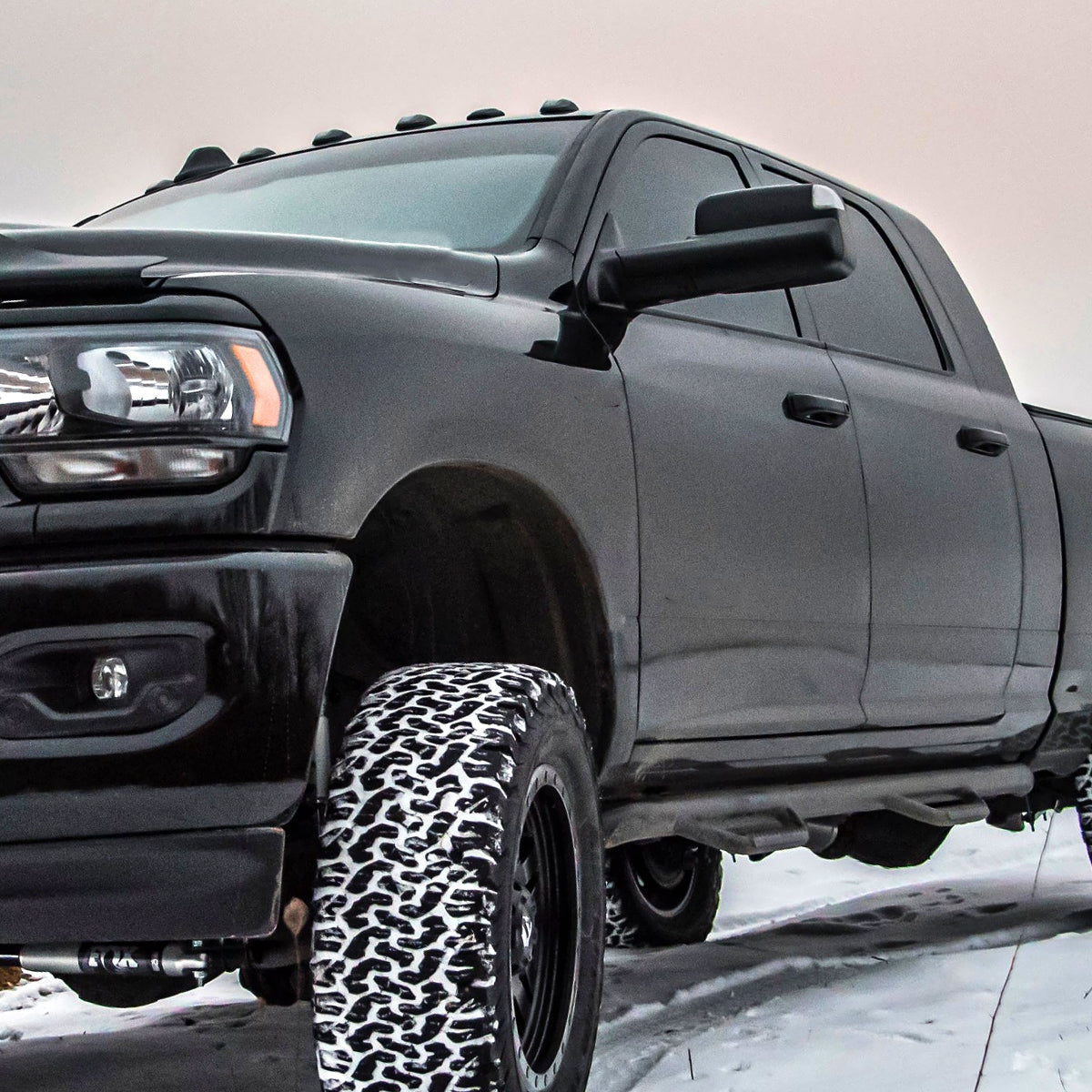 2019-2022 Ram 2500 3500 Black Power Adjustable, Manual Fold, BSD & Heated Side Mirror w/ LED Puddle and Turn Signal Light - Driver Side Only