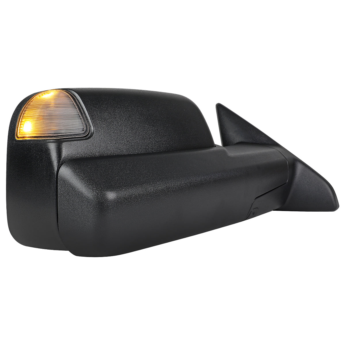 2019-2022 Ram 2500 3500 Black Power Adjustable, Manual Fold, BSD & Heated Side Mirror w/ LED Puddle and Turn Signal Light - Passenger Side Only
