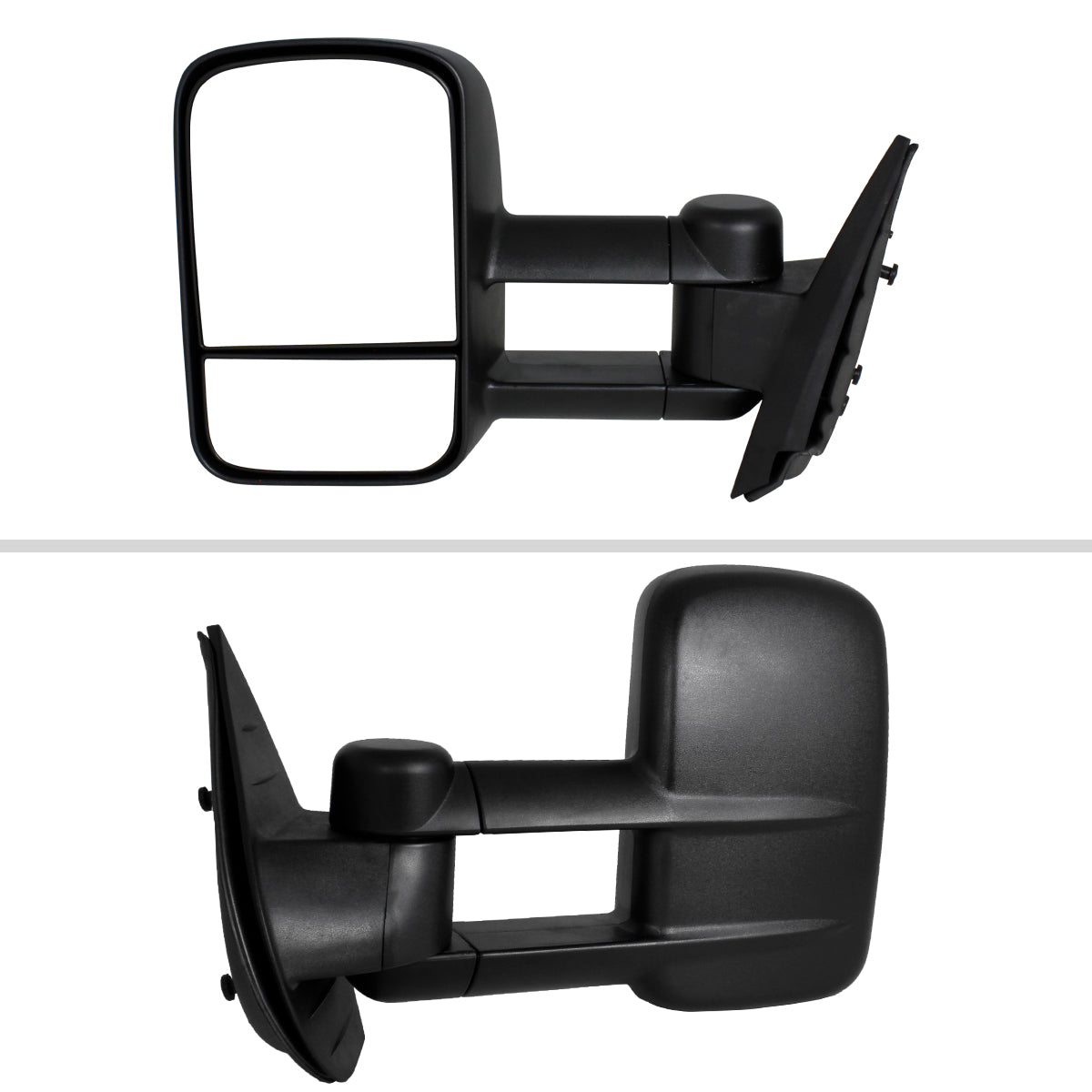 2007-2014 Chevrolet Silverado/Avalanche/Tahoe GMC Sierra/Yukon/Yukon XL Manual Adjustable & Extendable Black Towing Mirrors