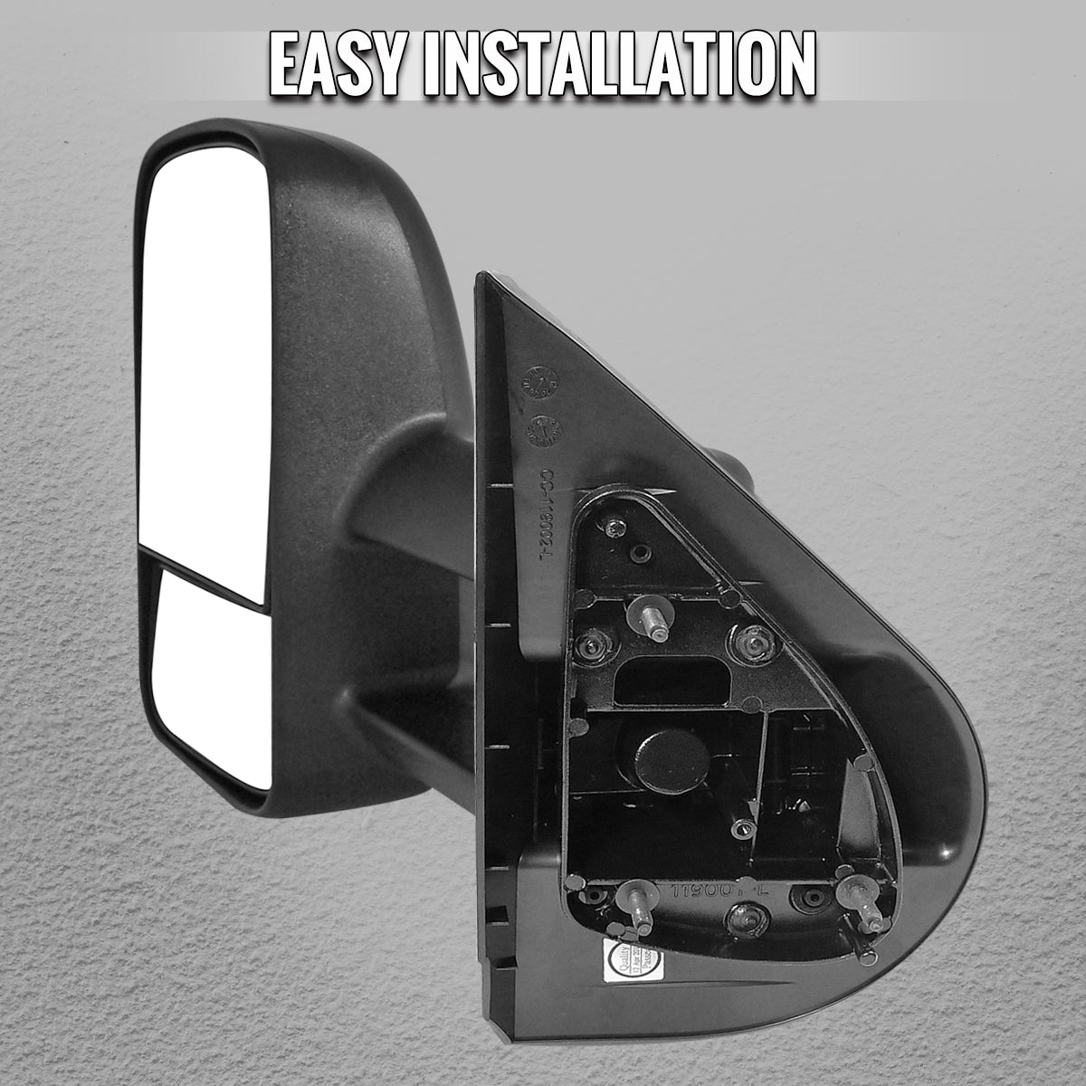 2007-2014 Chevrolet Silverado/Avalanche/Tahoe GMC Sierra/Yukon/Yukon XL Manual Adjustable & Extendable Black Towing Mirrors