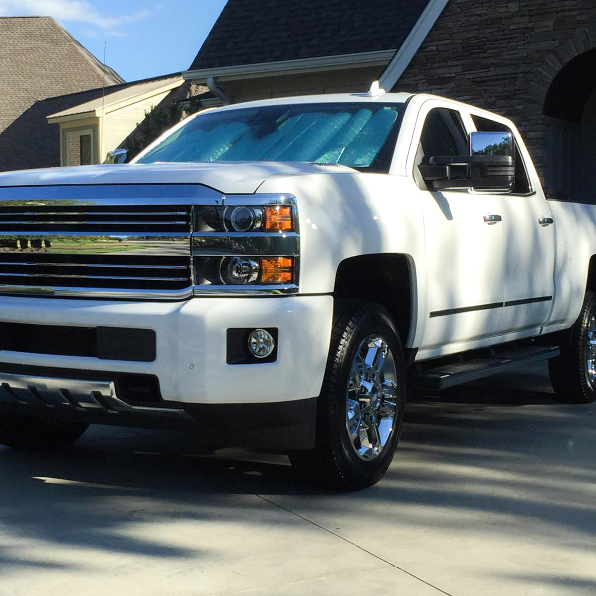 2014-2016 Chevrolet Silverado/GMC Sierra Power Heated ATS Manual Extendable Chrome Towing Mirrors w/ Smoked Lens LED Turn Signal & Clearance Lights