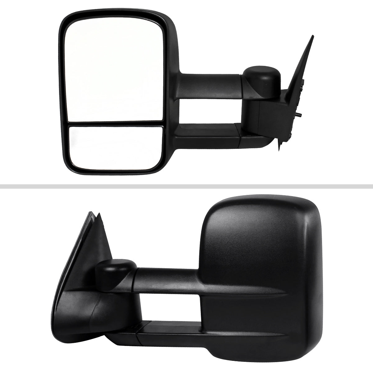 1999-2007 Chevrolet Silverado / Tahoe / Suburban / GMC Sierra / Yukon XL Black Manual Adjustable & Extendable Black Cover Towing Mirrors