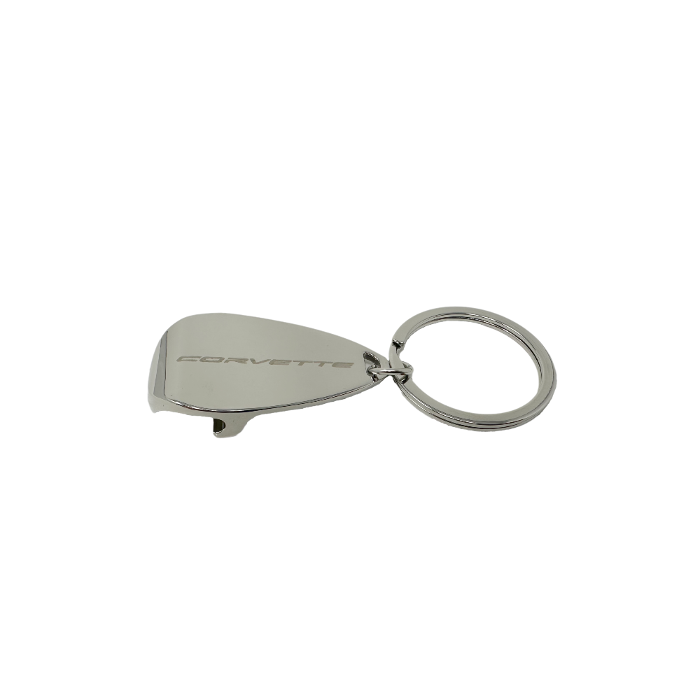 Chevy Corvette Silver Bottle Opener Keychain - Officially Licensed Chevrolet Key Chain-SR1 Performance