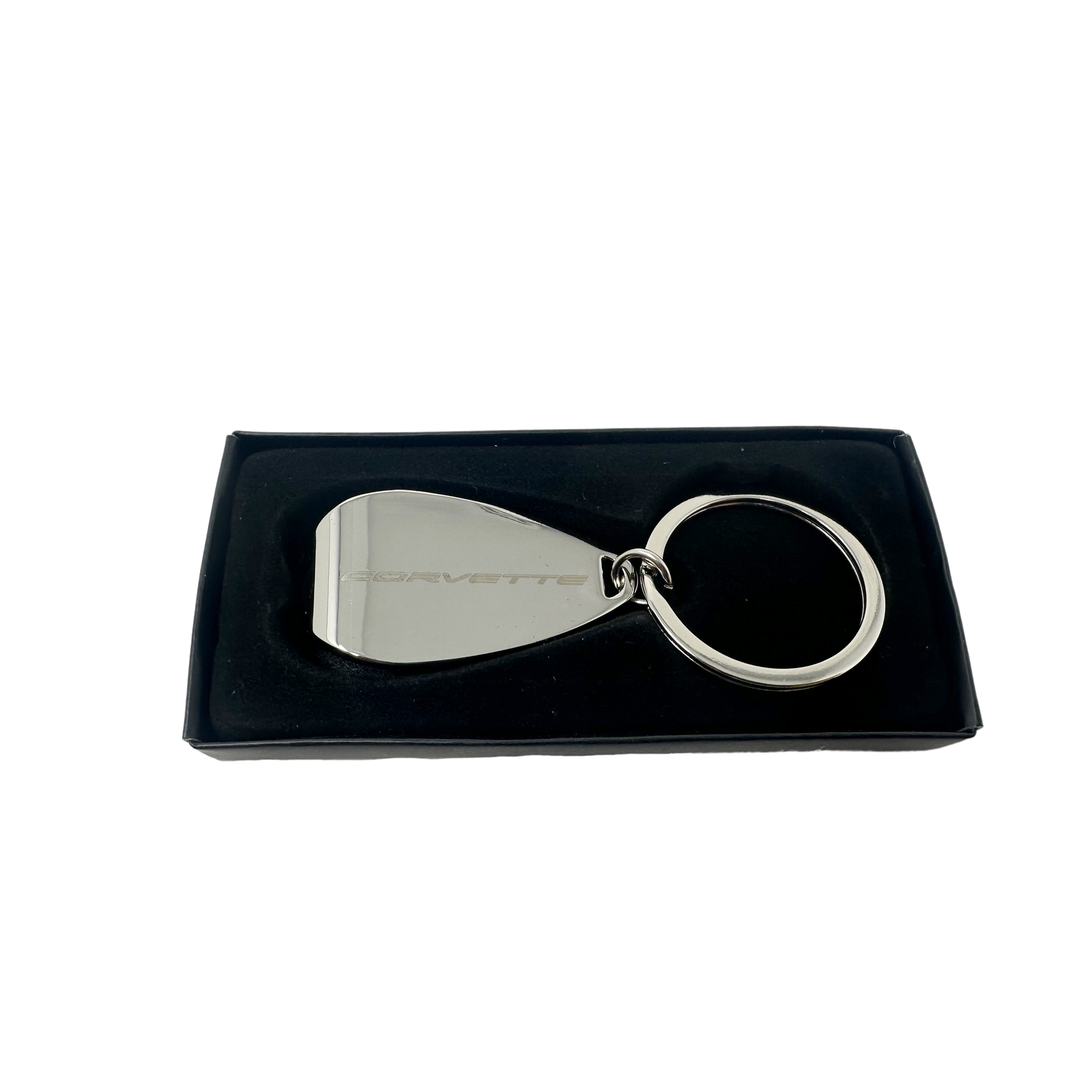 Chevy Corvette Silver Bottle Opener Keychain - Officially Licensed Chevrolet Key Chain-SR1 Performance
