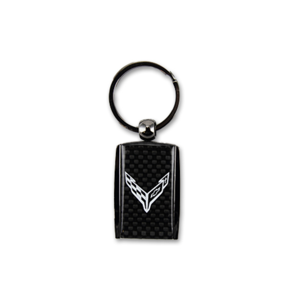 C8 Corvette Carbon Fiber Accent Keychain - Officially Licensed Chevrolet Key Chain-SR1 Performance