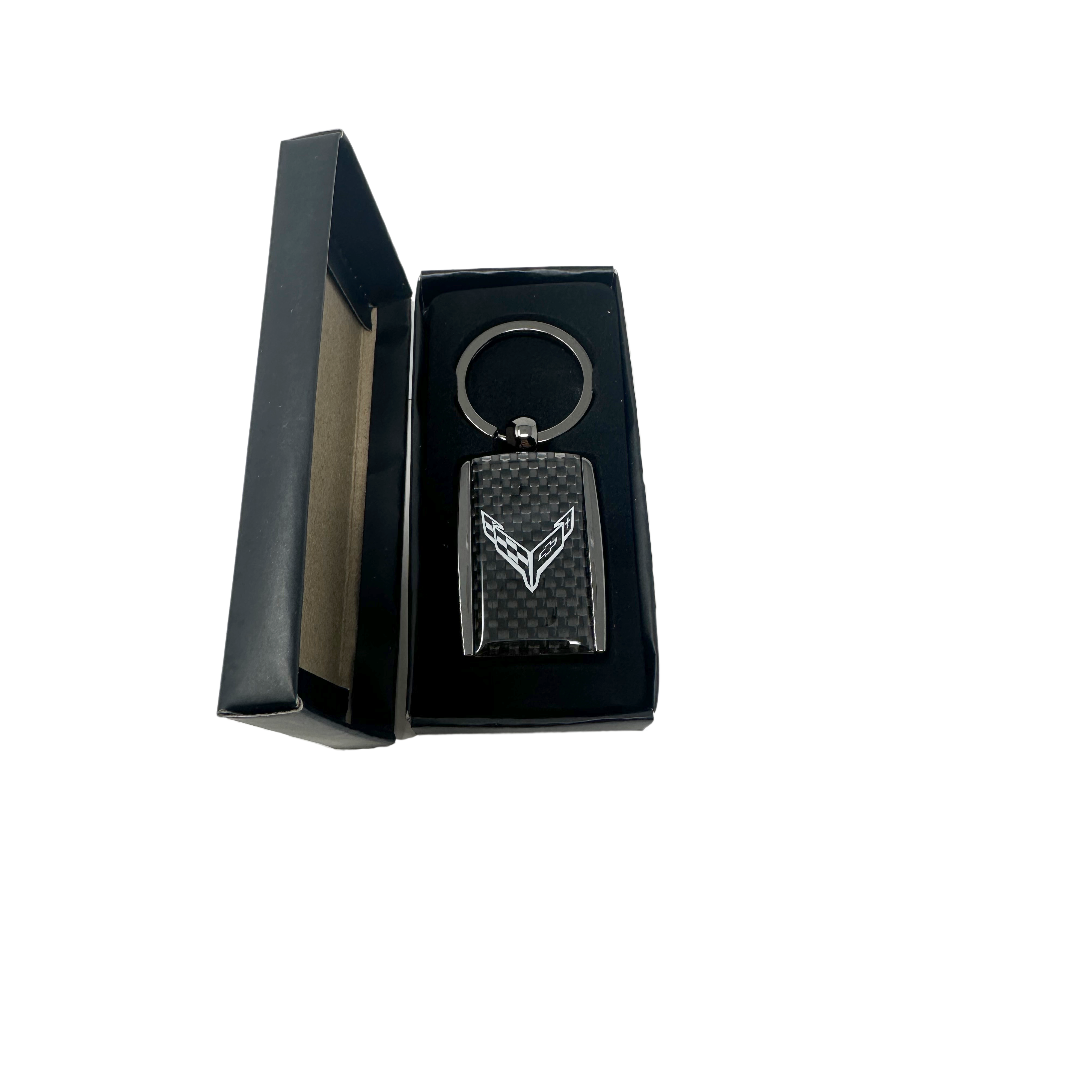 C8 Corvette Carbon Fiber Accent Keychain - Officially Licensed Chevrolet Key Chain-SR1 Performance