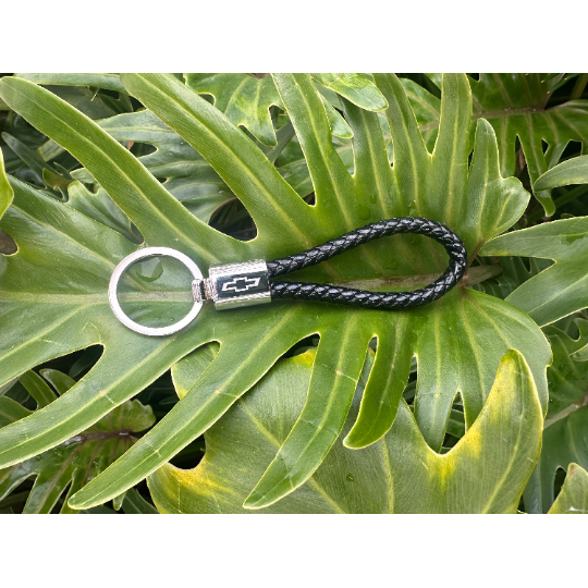 Chevy Bowtie Braided Rope Leather Keychain - Officially Licensed Chevrolet Key Chain-SR1 Performance