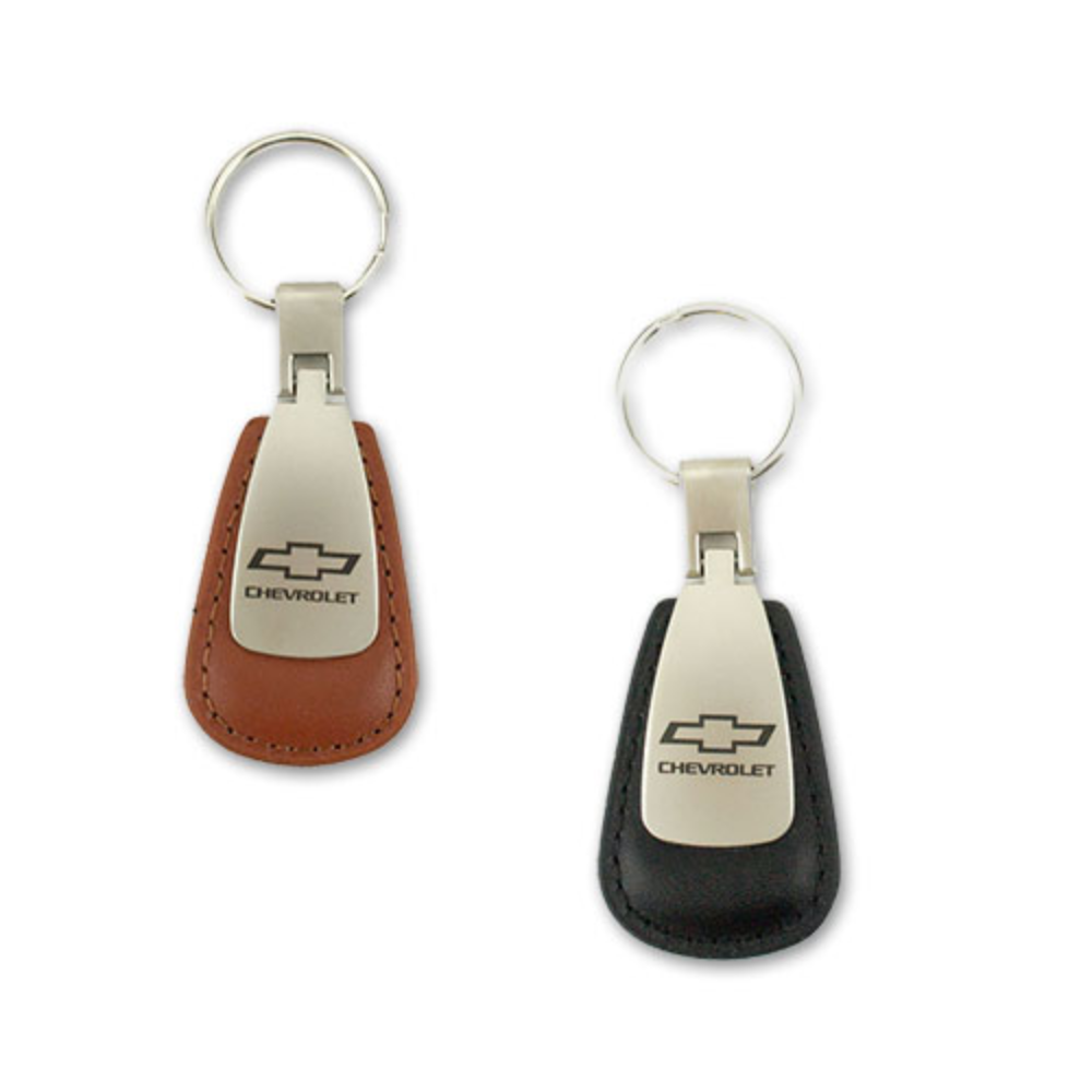 Chevy Bowtie Leather Teardrop Keychain-SR1 Performance