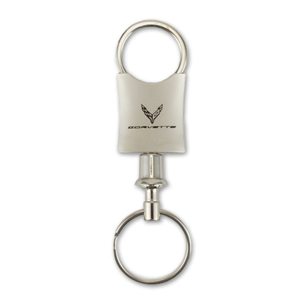 C8 Corvette Curved Ring Pull-A-Part Key Chain - Officially Licensed Chevrolet Keychain-SR1 Performance