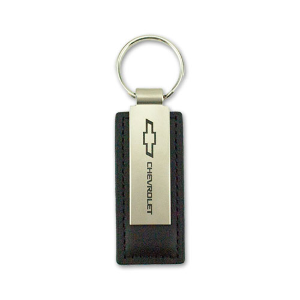 Chevy Bowtie Metal/Leather Keychain - Officially Licensed Chevrolet Key Tag-SR1 Performance