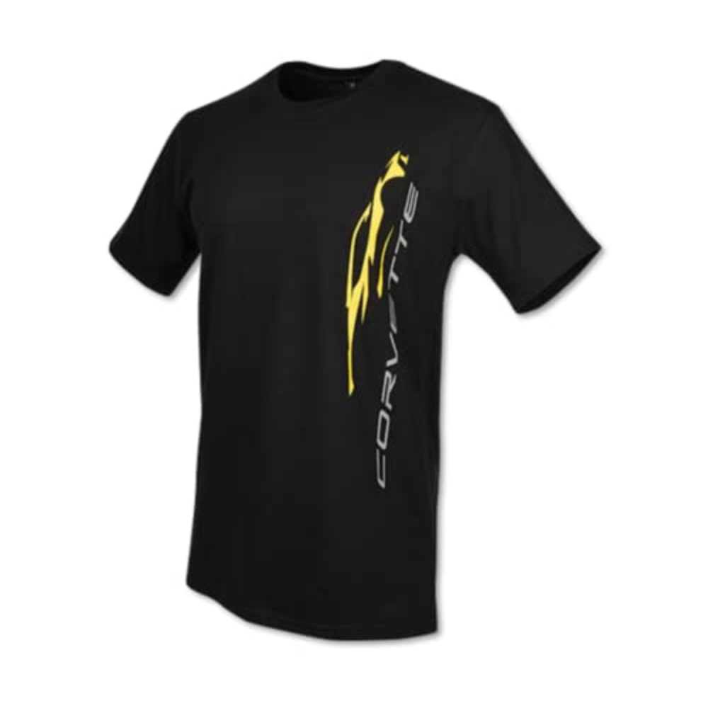 C8 Corvette Vertical Gesture Logo T-Shirt - Black-SR1 Performance