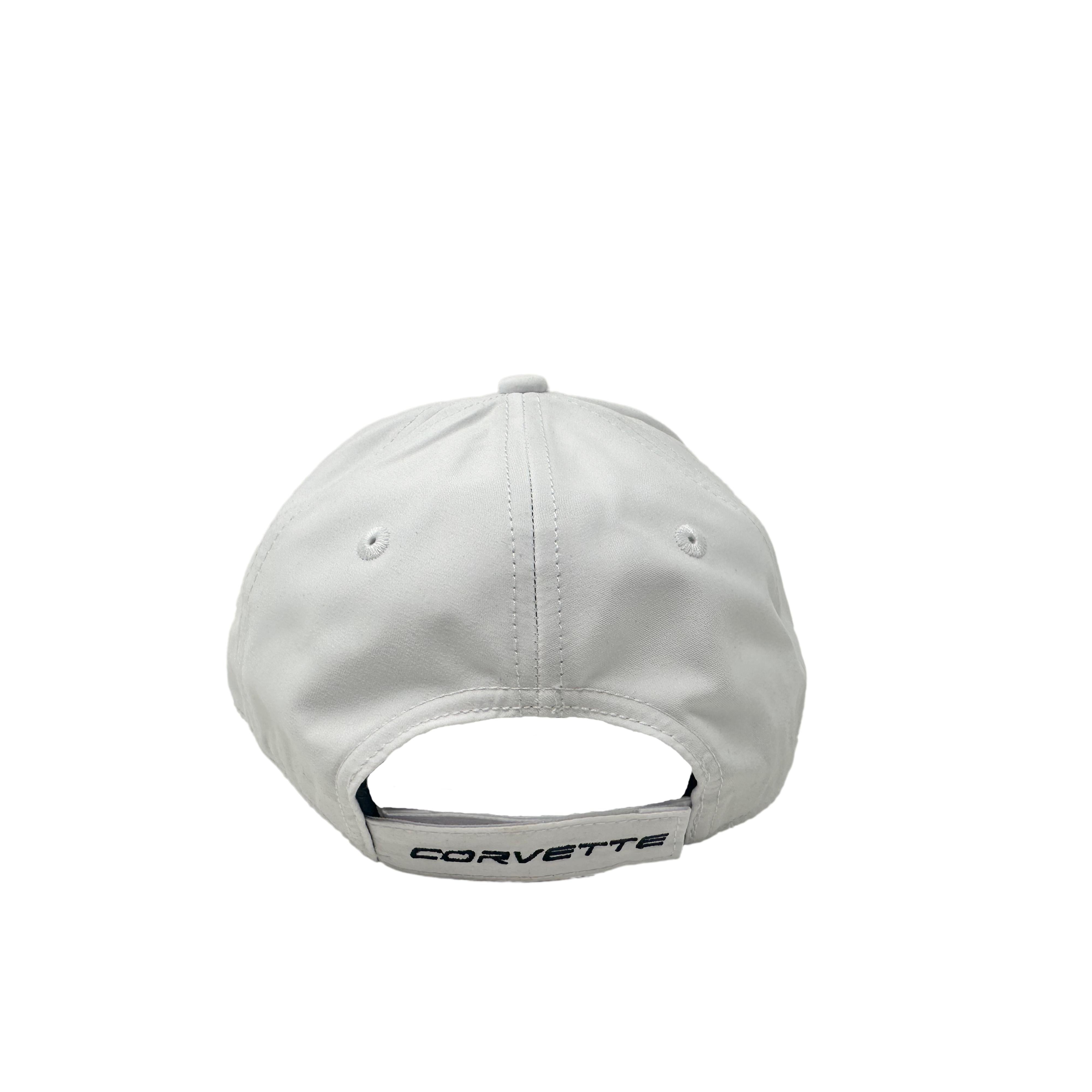 C8 Corvette Hat White with Carbon Accent Bill-SR1 Performance