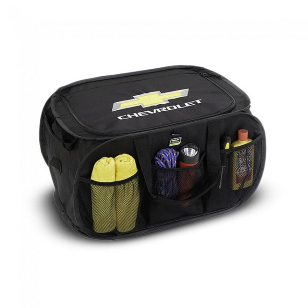 Chevrolet Gold Bowtie Pop Up Trunk Organizer - Black-SR1 Performance