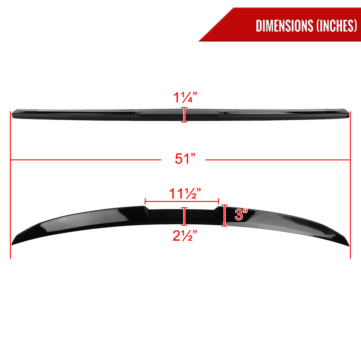 2024-2025 BMW G60 5 Series 530i Glossy Black M Perfromance Aesthetic ABS Rear Trunk Spoiler