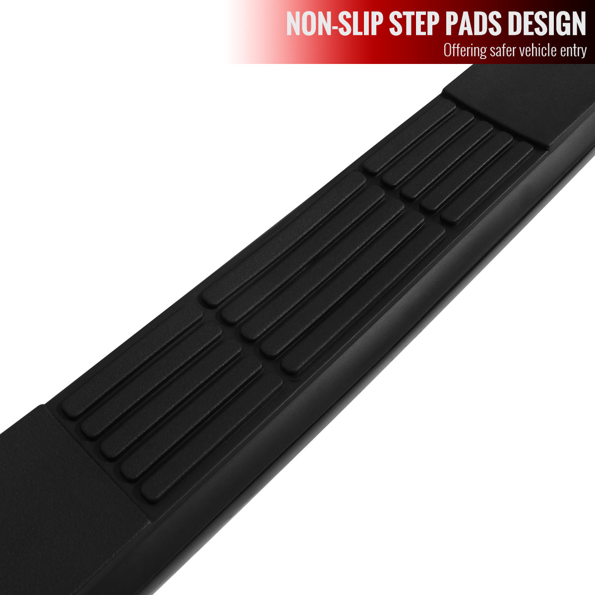 2015-2024 Ford F-150/F-250/F-350/F-450/F-550 SuperCab 3" Black Stainless Steel Side Step Nerf Bars