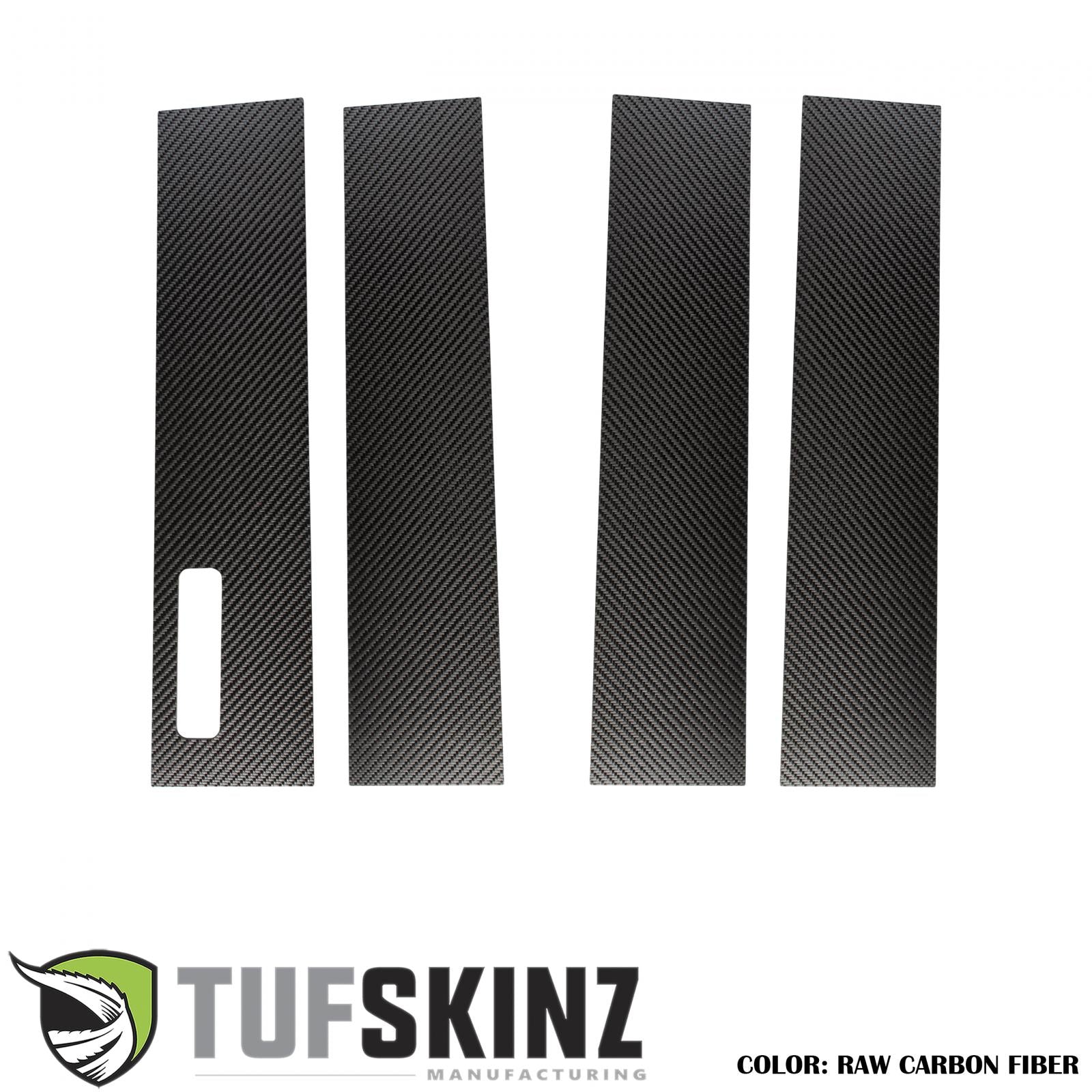 Super Crew/Super Cab Door Pillars W/Key Pad Accent Trim Fits 2017-2020 Ford Super Duty Real Carbon Fiber(Raw)