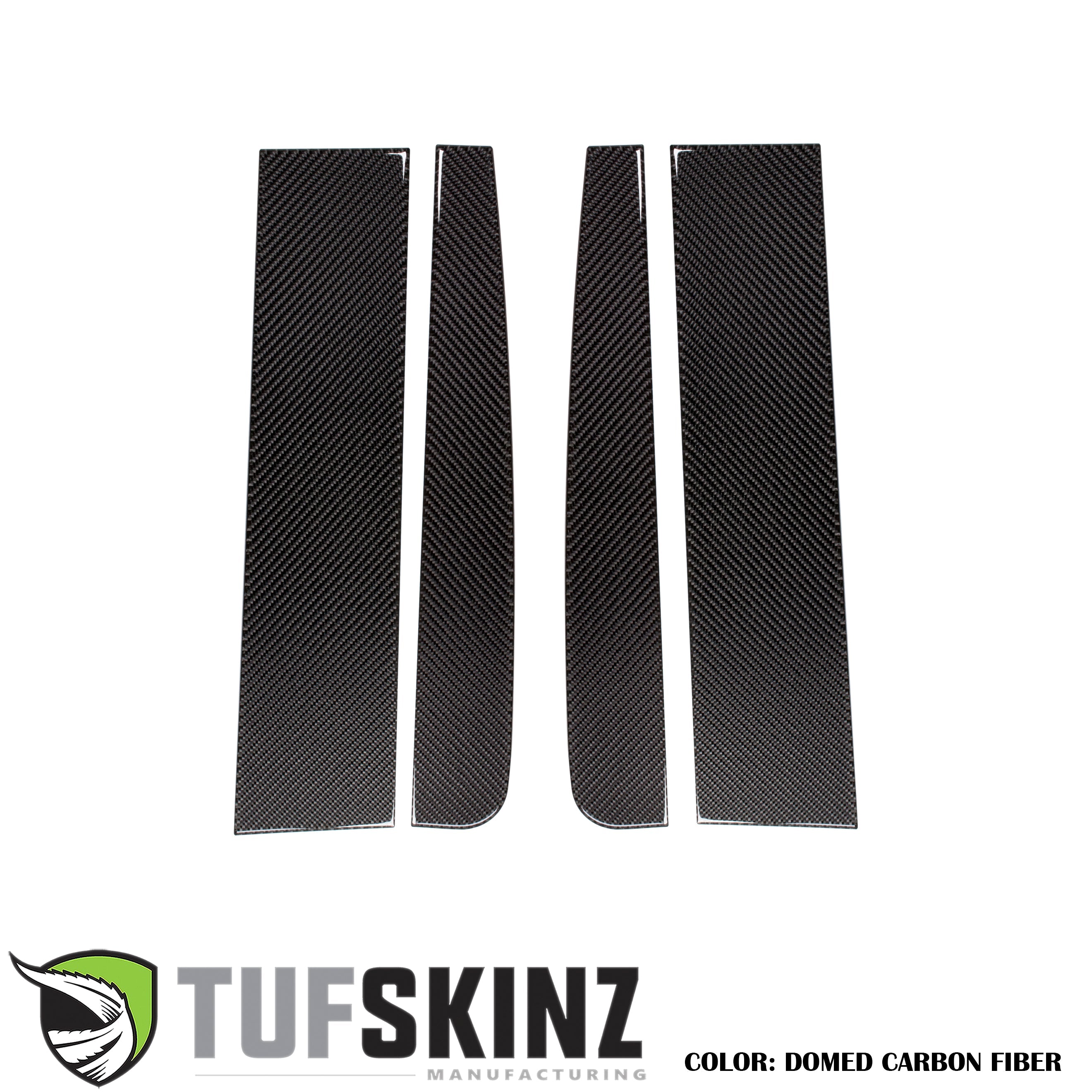 Regular Cab Door Pillars Accent Trim Fits 2017-2020 Ford Super Duty Real Carbon Fiber(Domed)