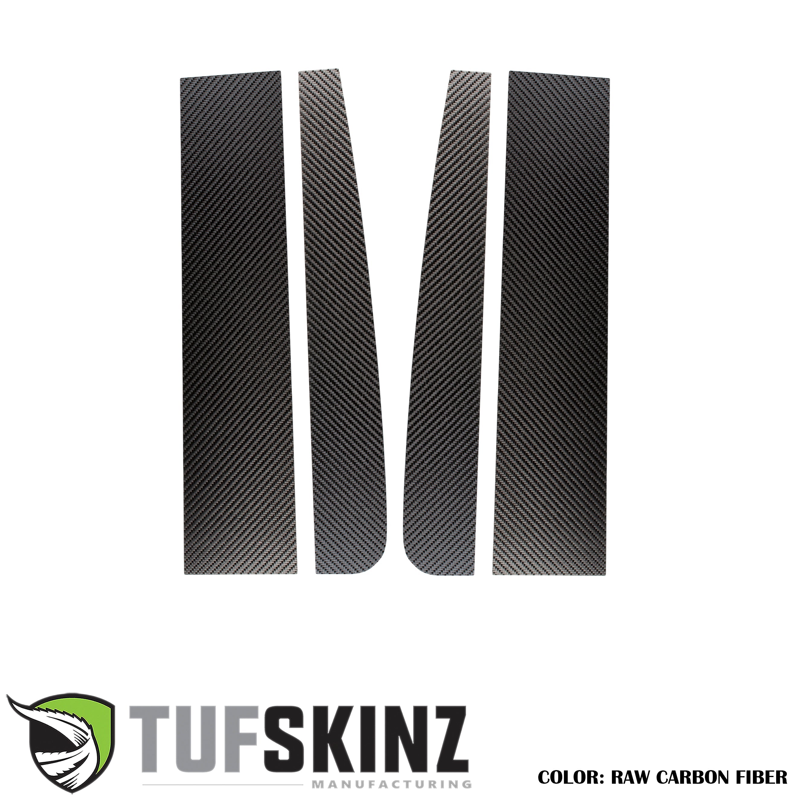 Regular Cab Door Pillars Accent Trim Fits 2017-2020 Ford Super Duty Real Carbon Fiber(Raw)