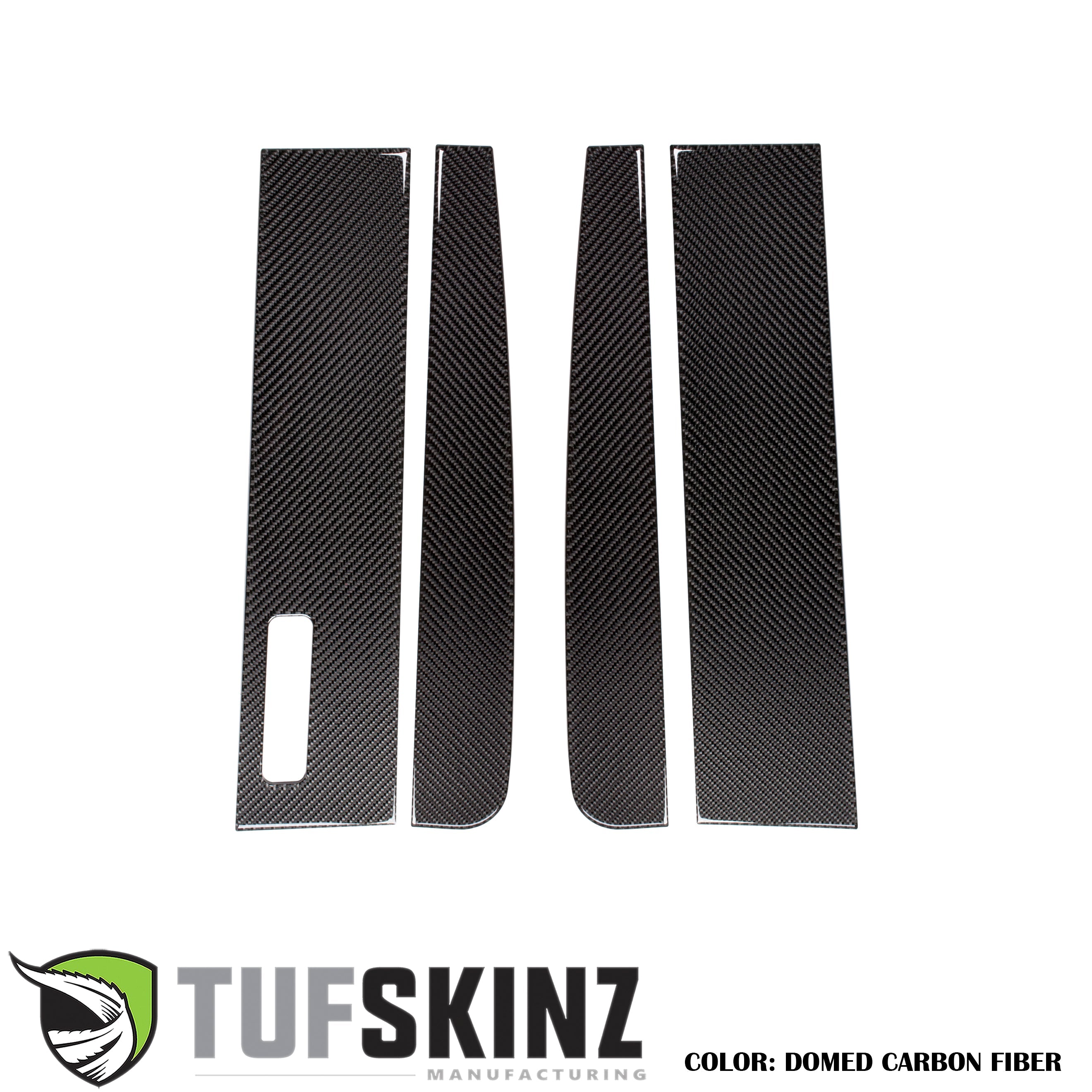 Regular Cab Door Pillars w/Key Pad cut out Fits 2017-2021 Ford Super Duty Real Carbon Fiber(Domed)