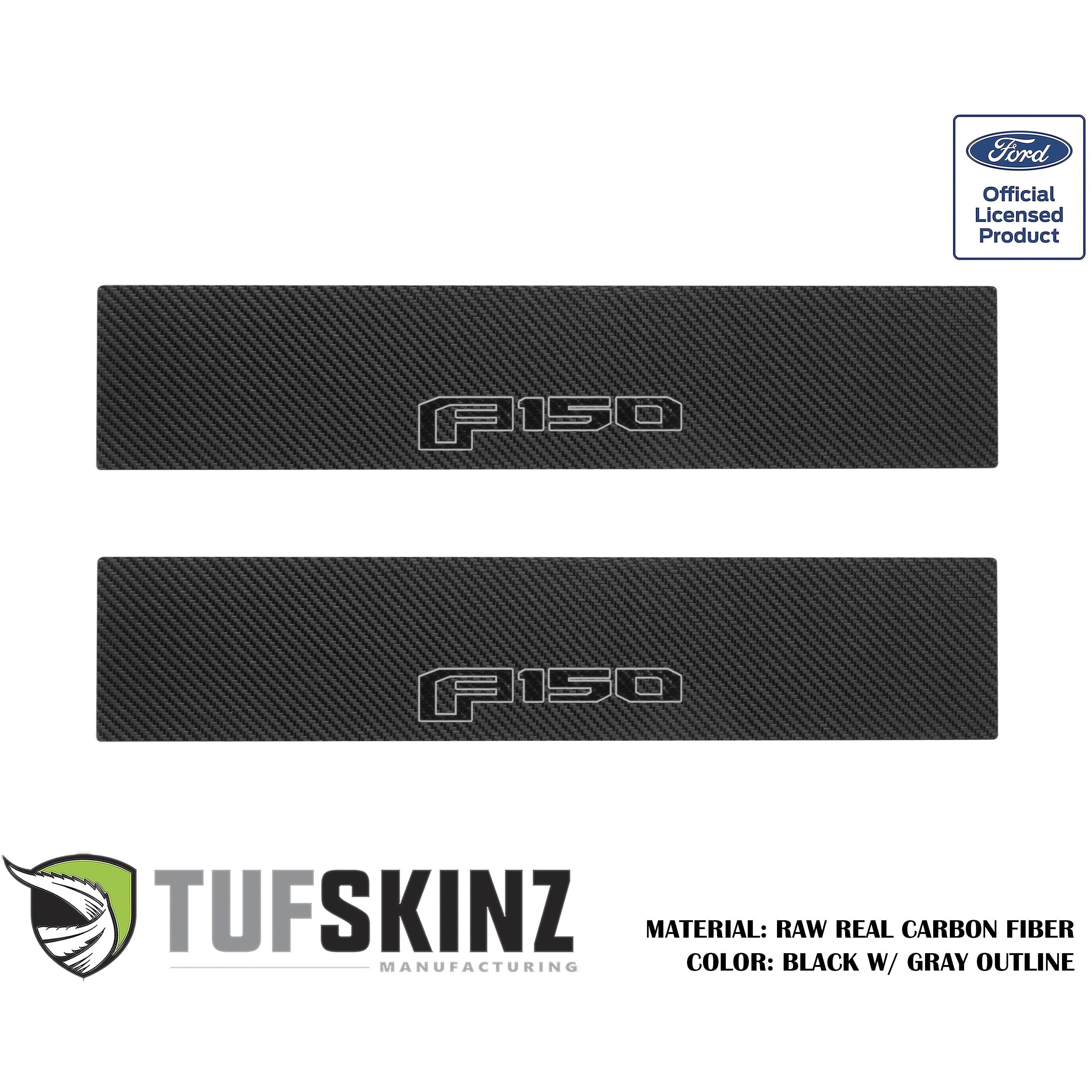 Door Sill Protection Overlays (Real Carbon Fiber) Fits 2015-2020 Ford F-150