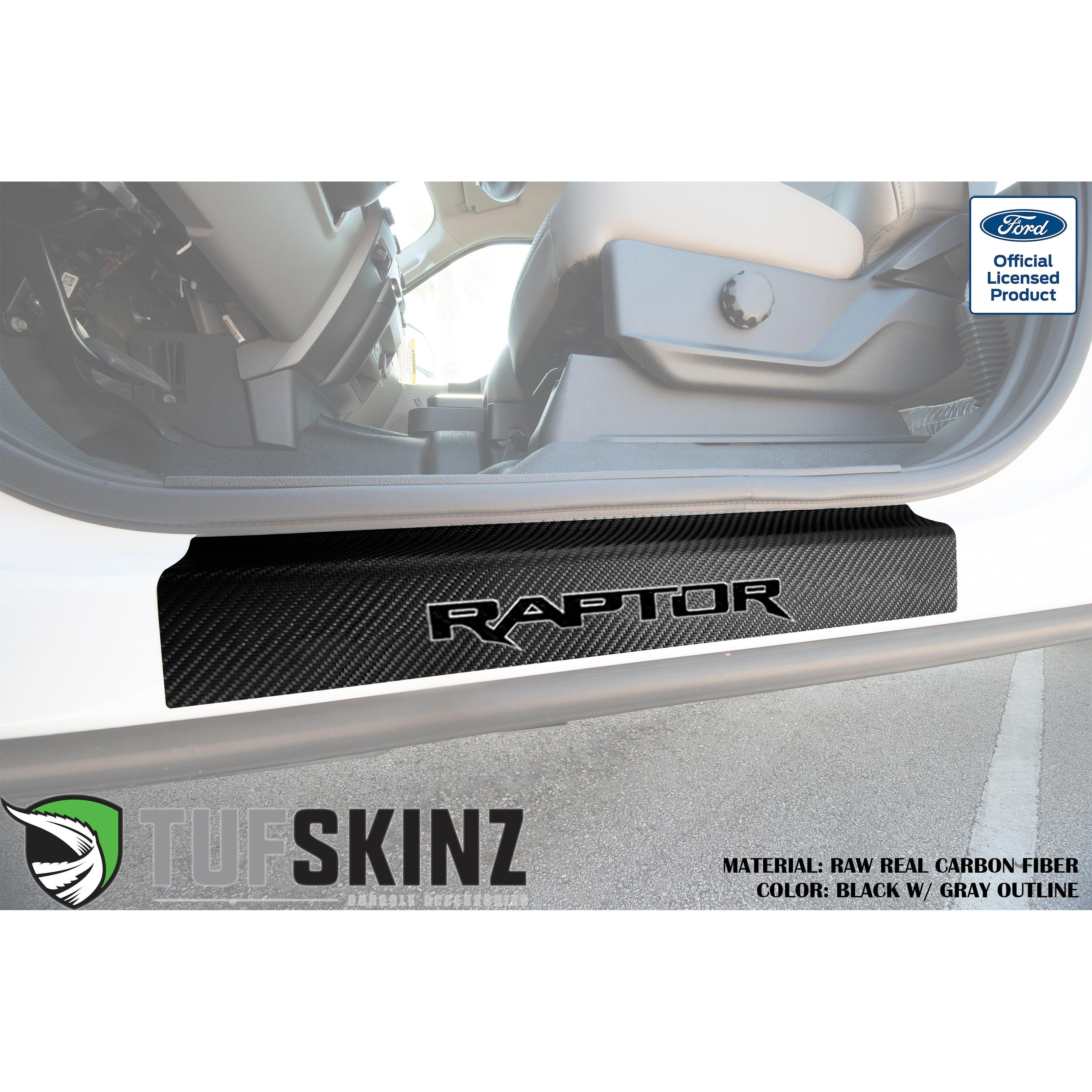 Door Sill Protection Overlays (Real Carbon Fiber) Fits 2015-2020 Ford F-150