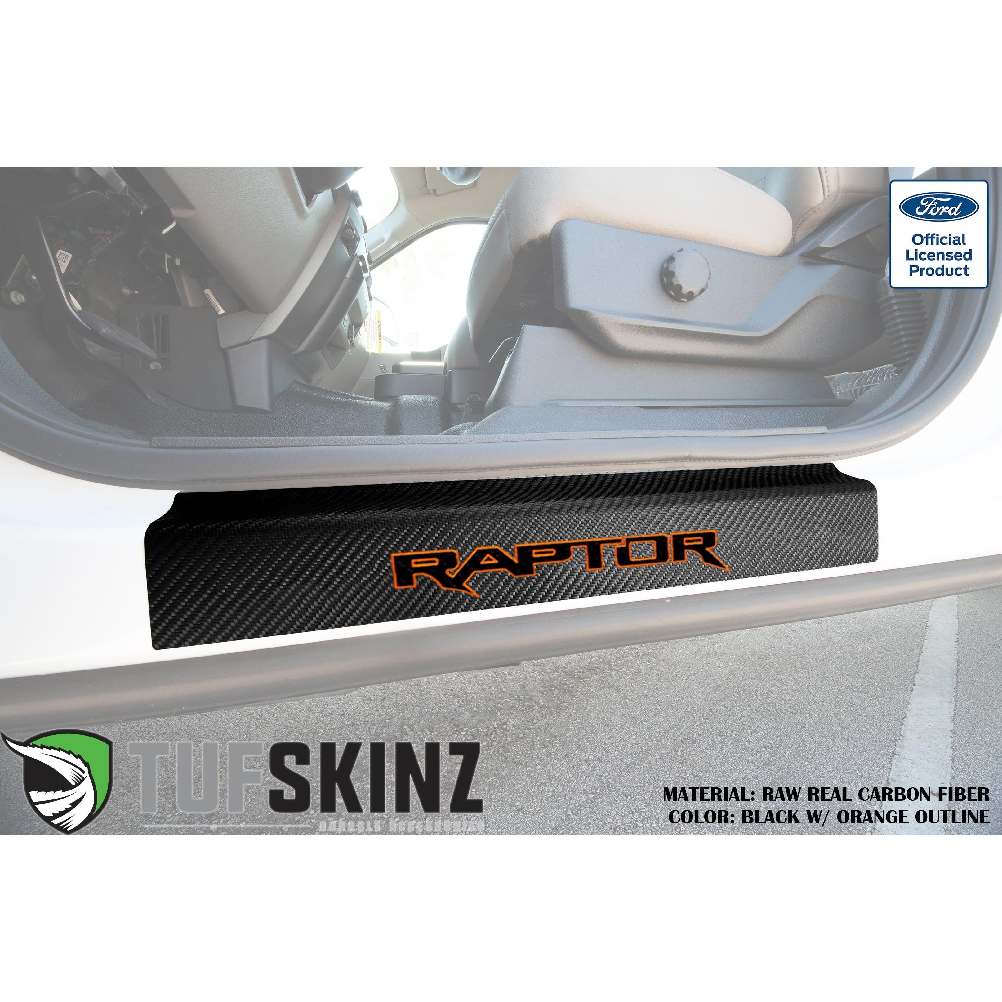 Door Sill Protection Overlays (Real Carbon Fiber) Fits 2015-2020 Ford F-150