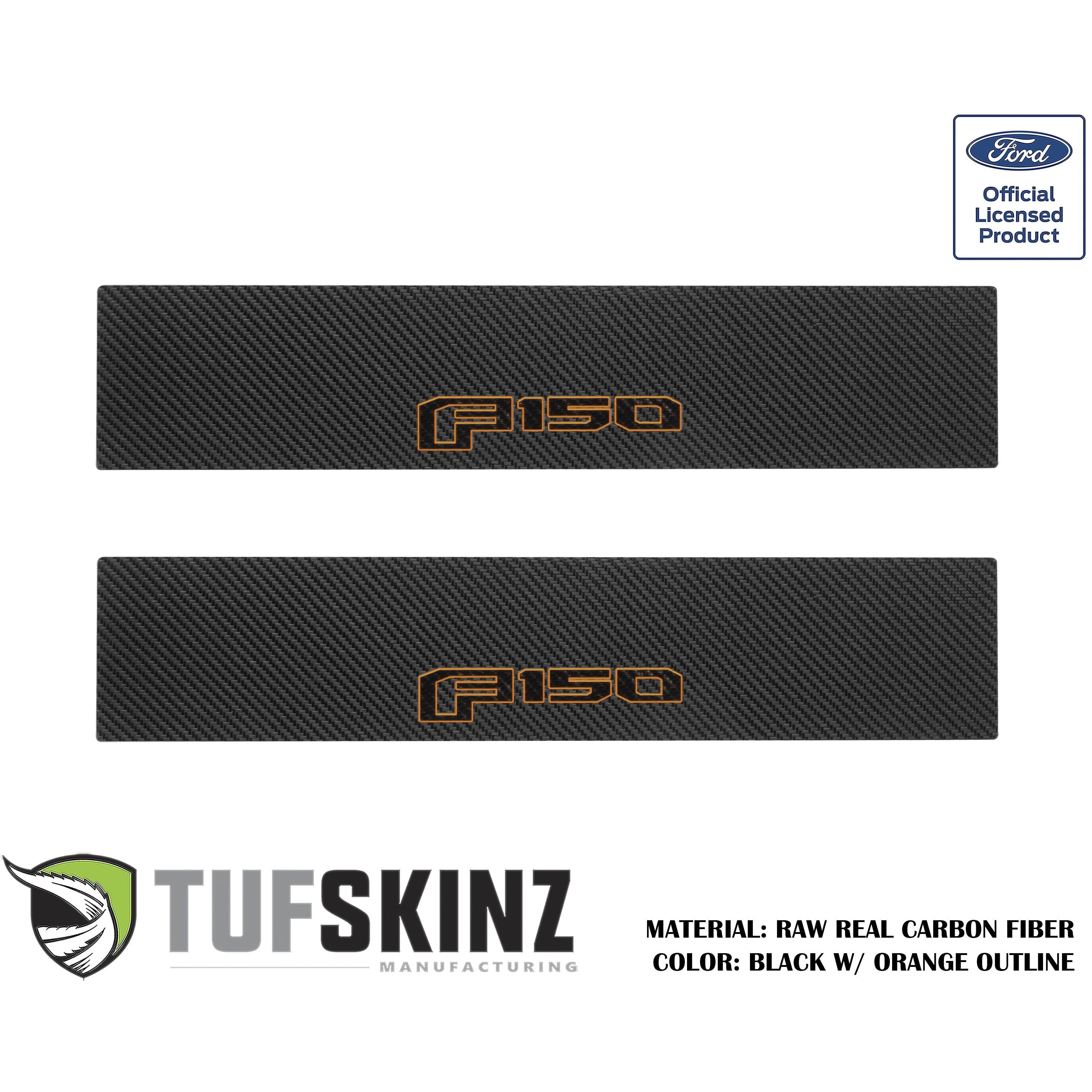 Door Sill Protection Overlays (Real Carbon Fiber) Fits 2015-2020 Ford F-150