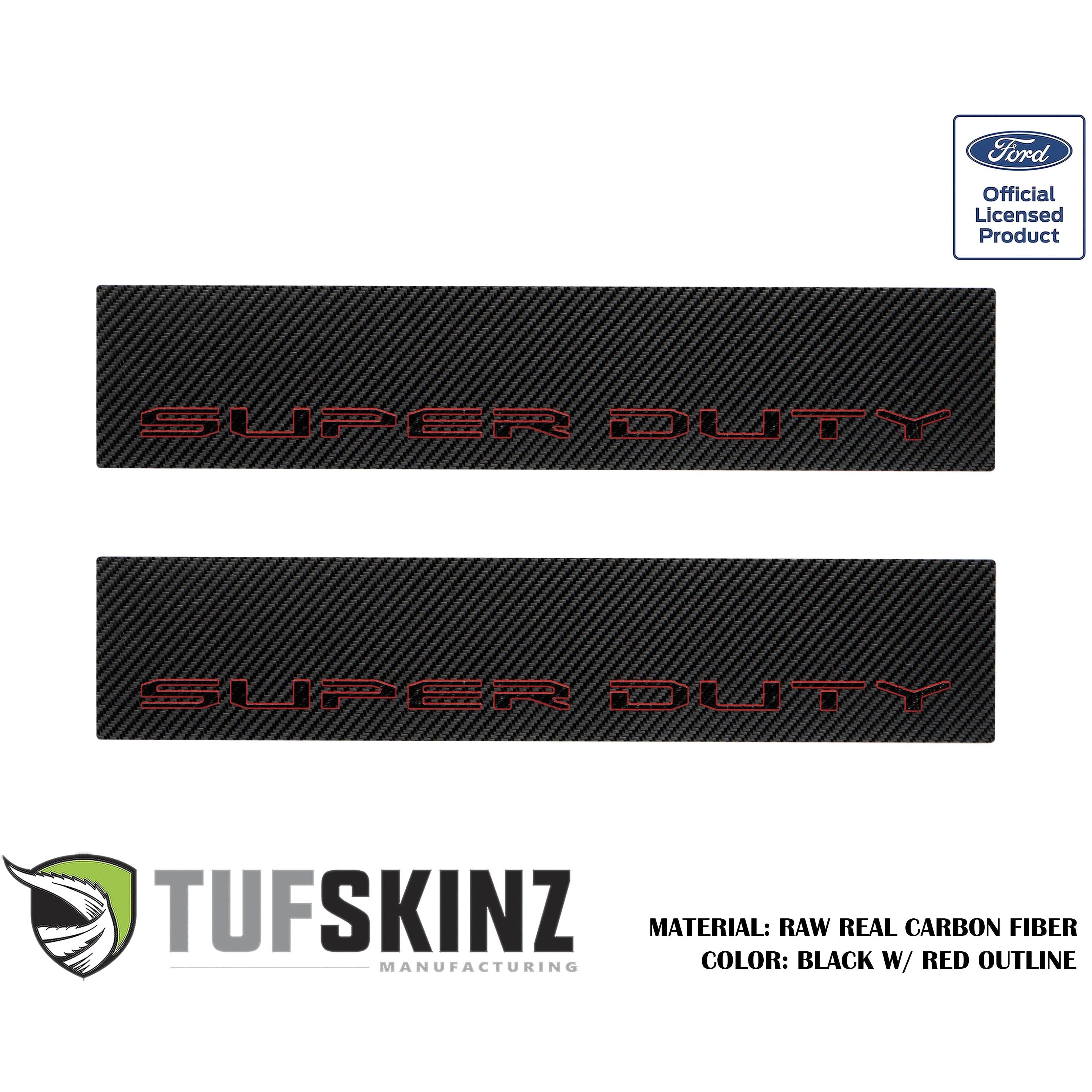 Door Sill Protection Overlays (Real Carbon Fiber) Fits 2017-2020 Ford Super Duty