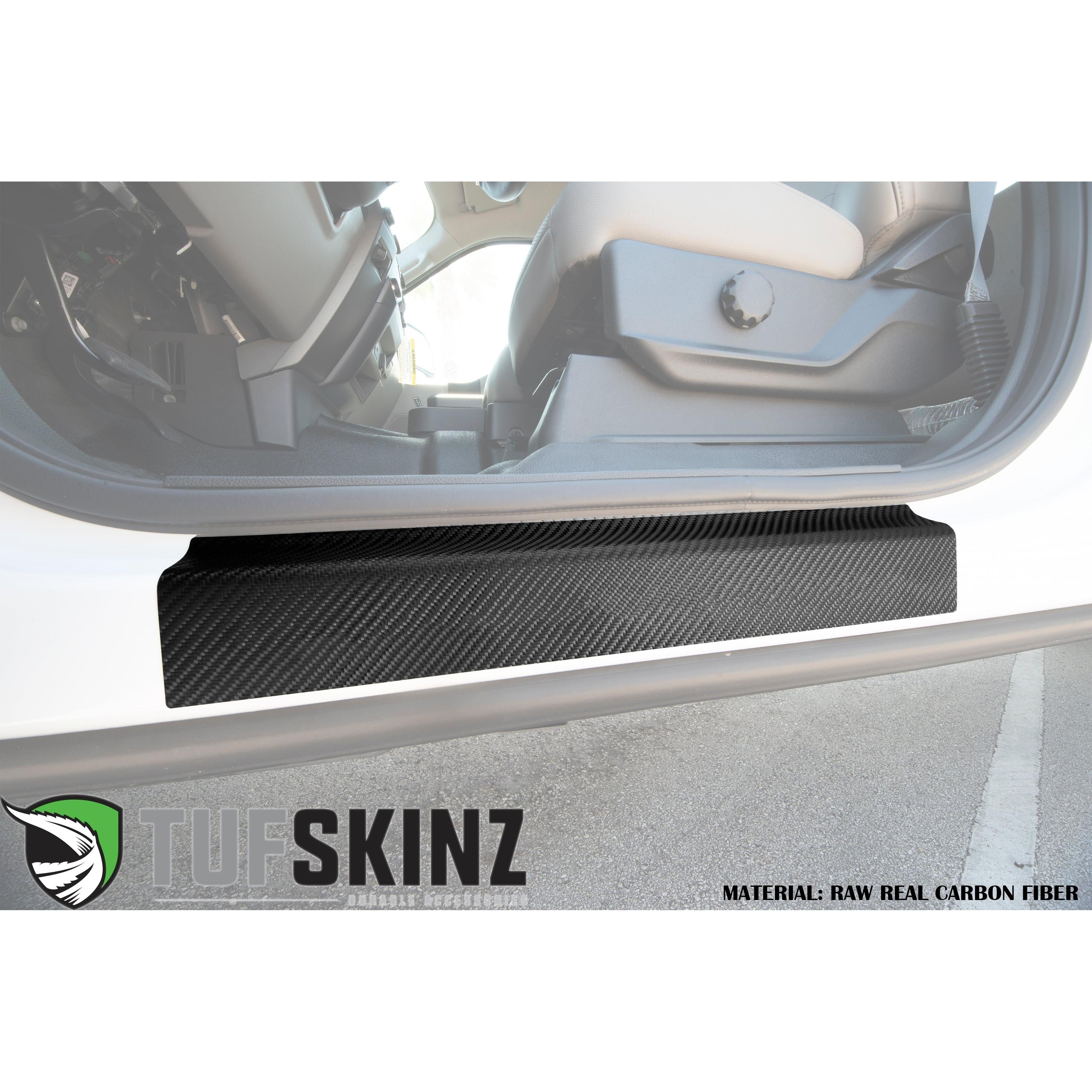 Door Sill Protection Overlays (Real Carbon Fiber) Fits 2015-2020 Ford F-150