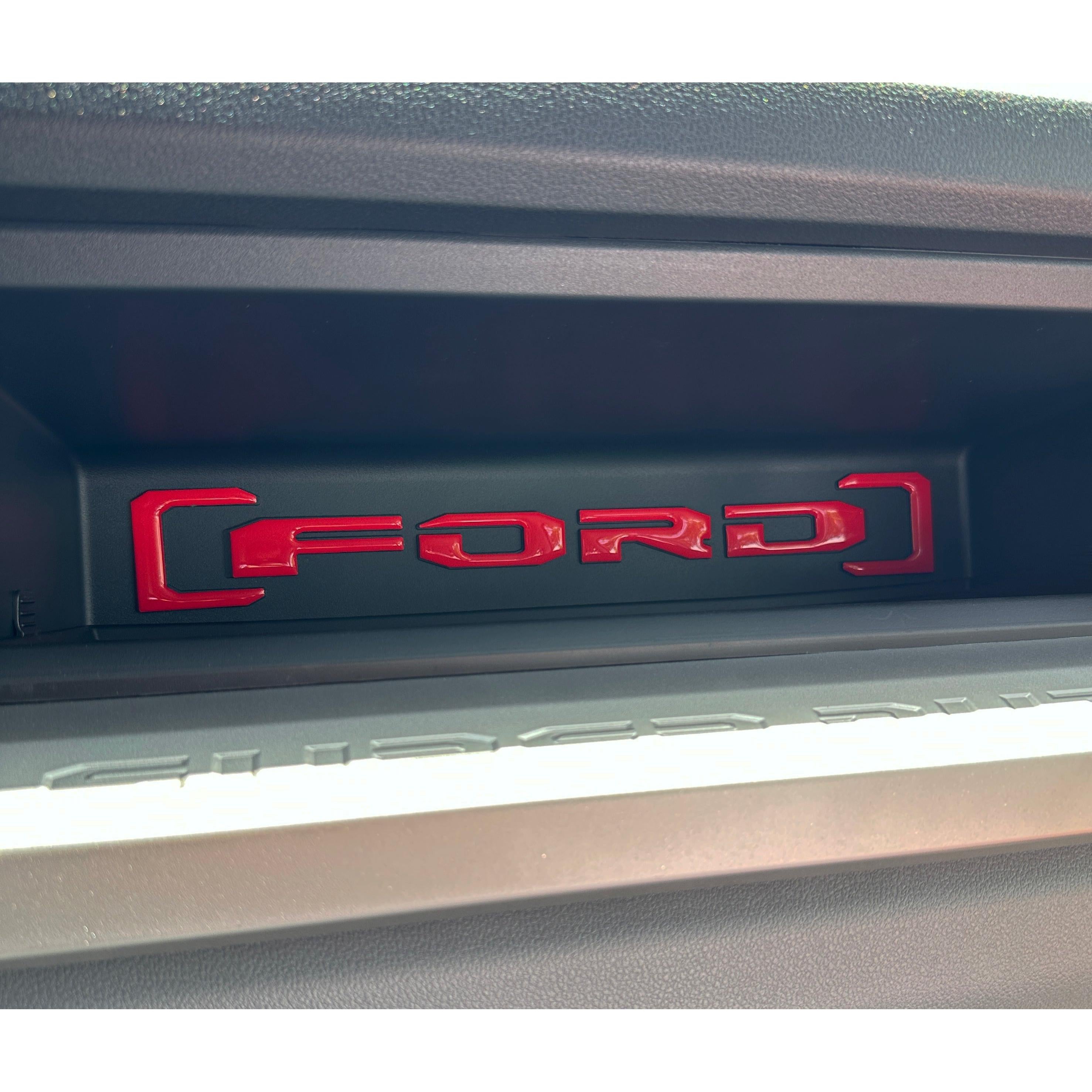 Upper Glove Box Letter Overlays Fits 2023-2026 Ford Super Duty