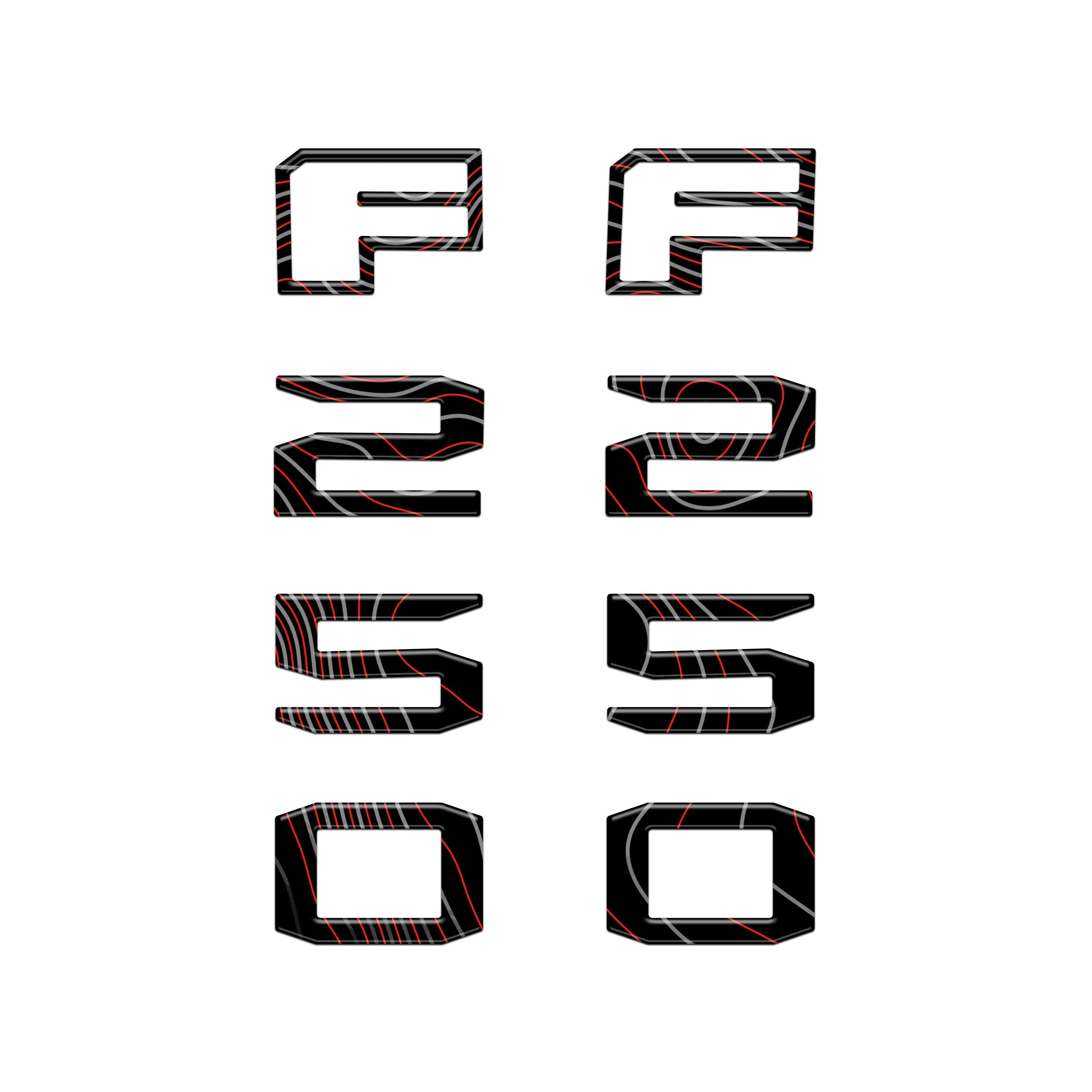 Fender Badge Letter Overlays Fits 2023-2026 Ford Super Duty