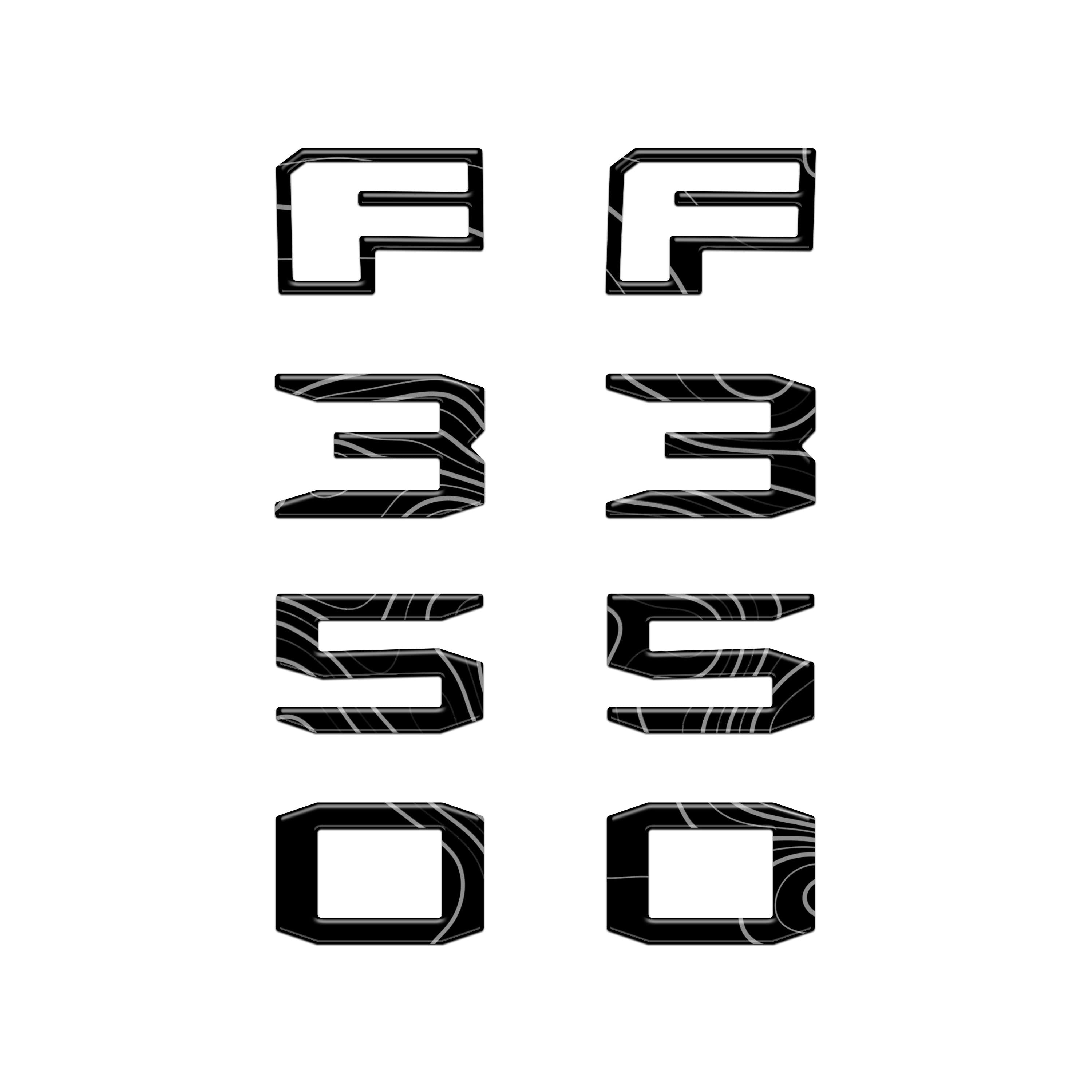 Fender Badge Letter Overlays Fits 2023-2026 Ford Super Duty