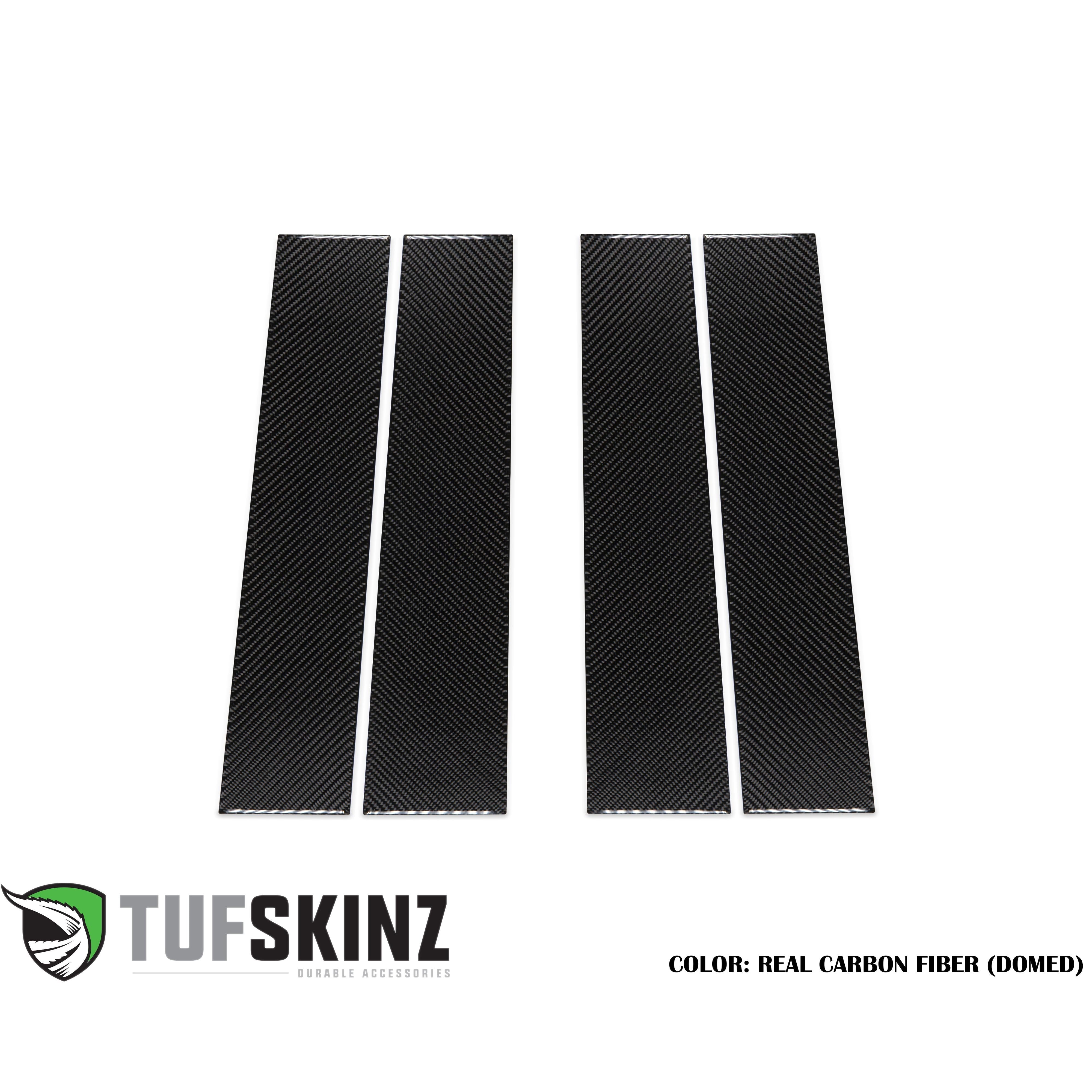 B-Pillar Accent Trim Fits 2019-2020 Chevrolet Silverado HD Real Carbon Fiber(Domed)