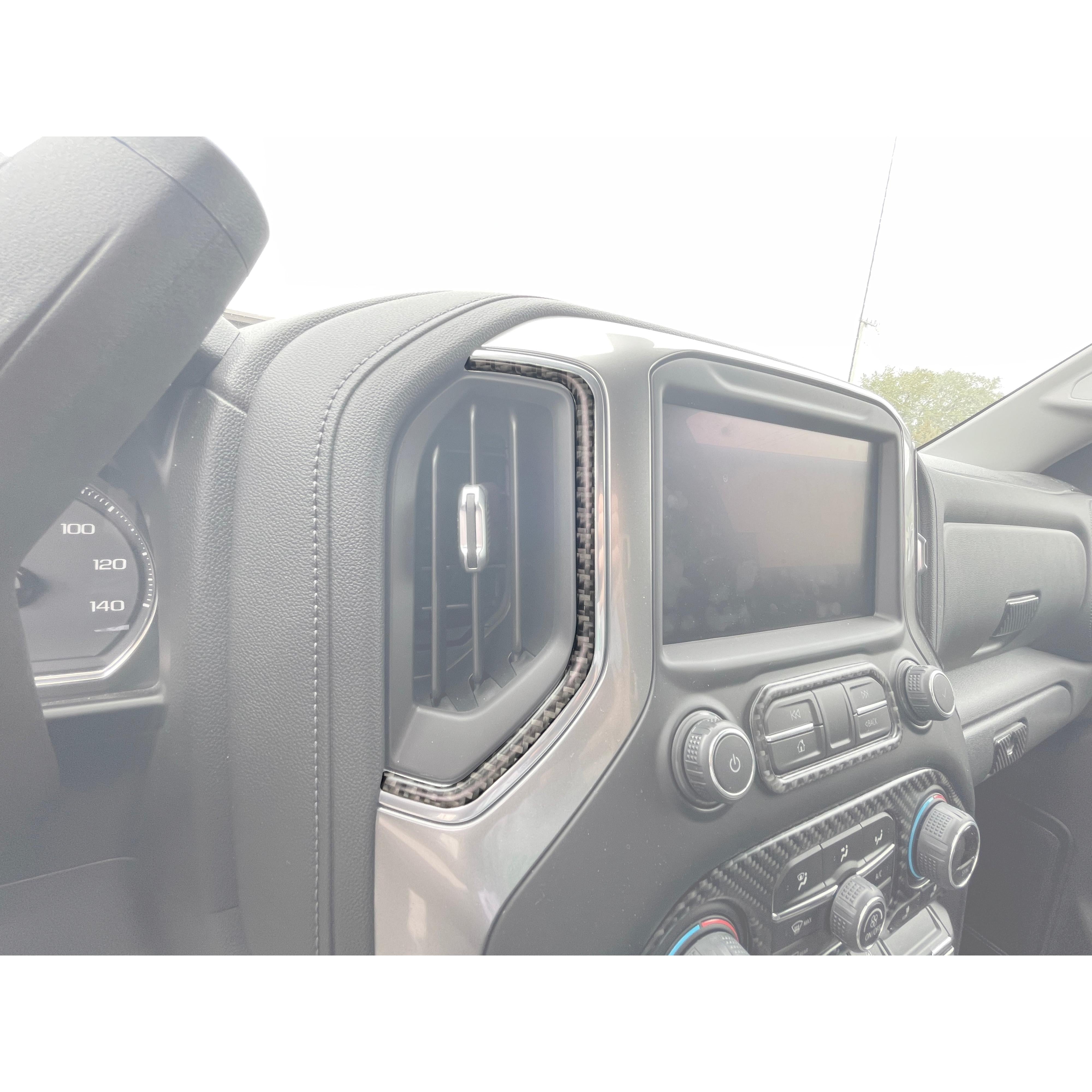 Center Dash A/C Vent Accent Overlays Fits 2019-2021 Chevrolet Silverado