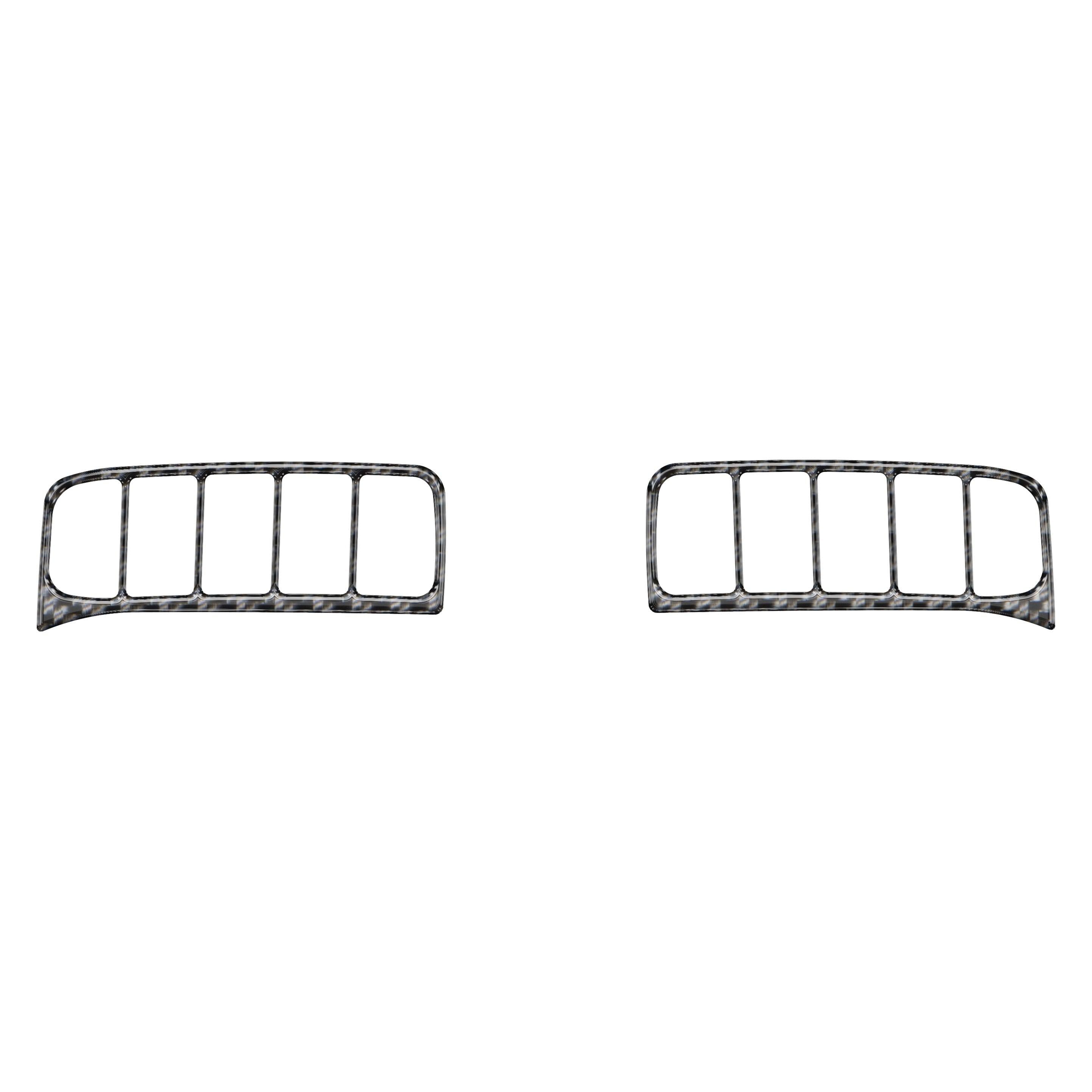 Driver/Passenger Upper AC Vent Accent Trim Fits 2019-2021 Chevrolet Silverado Real Carbon Fiber(Domed)