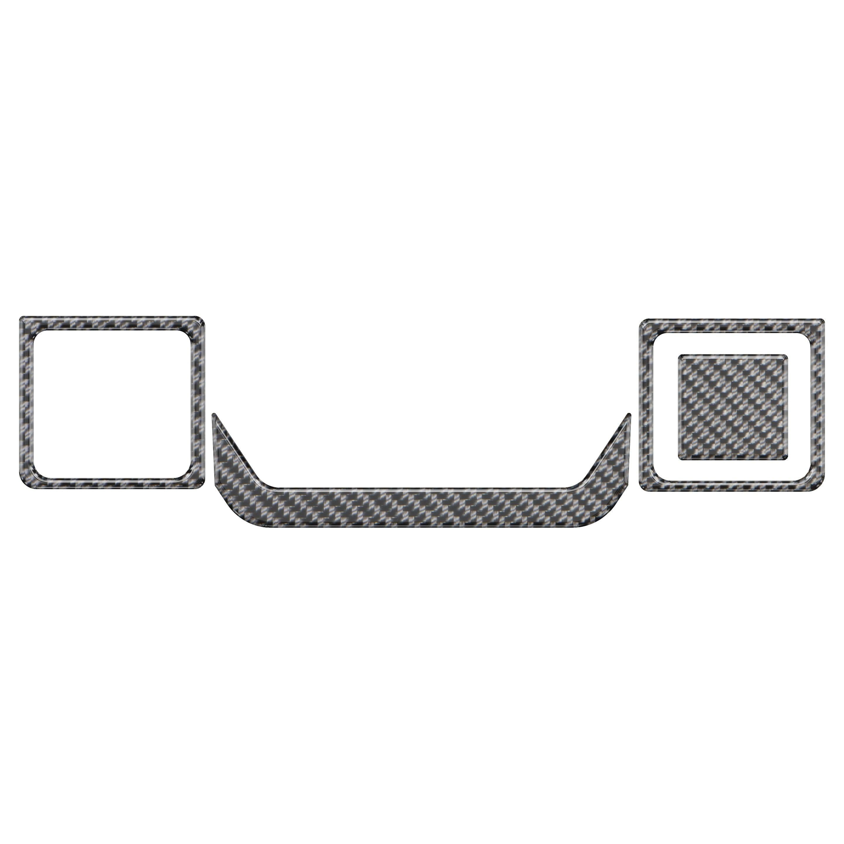 Lower Center Dash Accents Accent Trim Fits 2019-2021 Chevrolet Silverado Real Carbon Fiber(Domed)