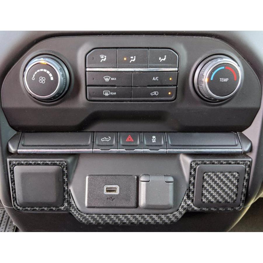 Lower Center Dash Accent Overlays 2019-2021 Chevrolet Silverado