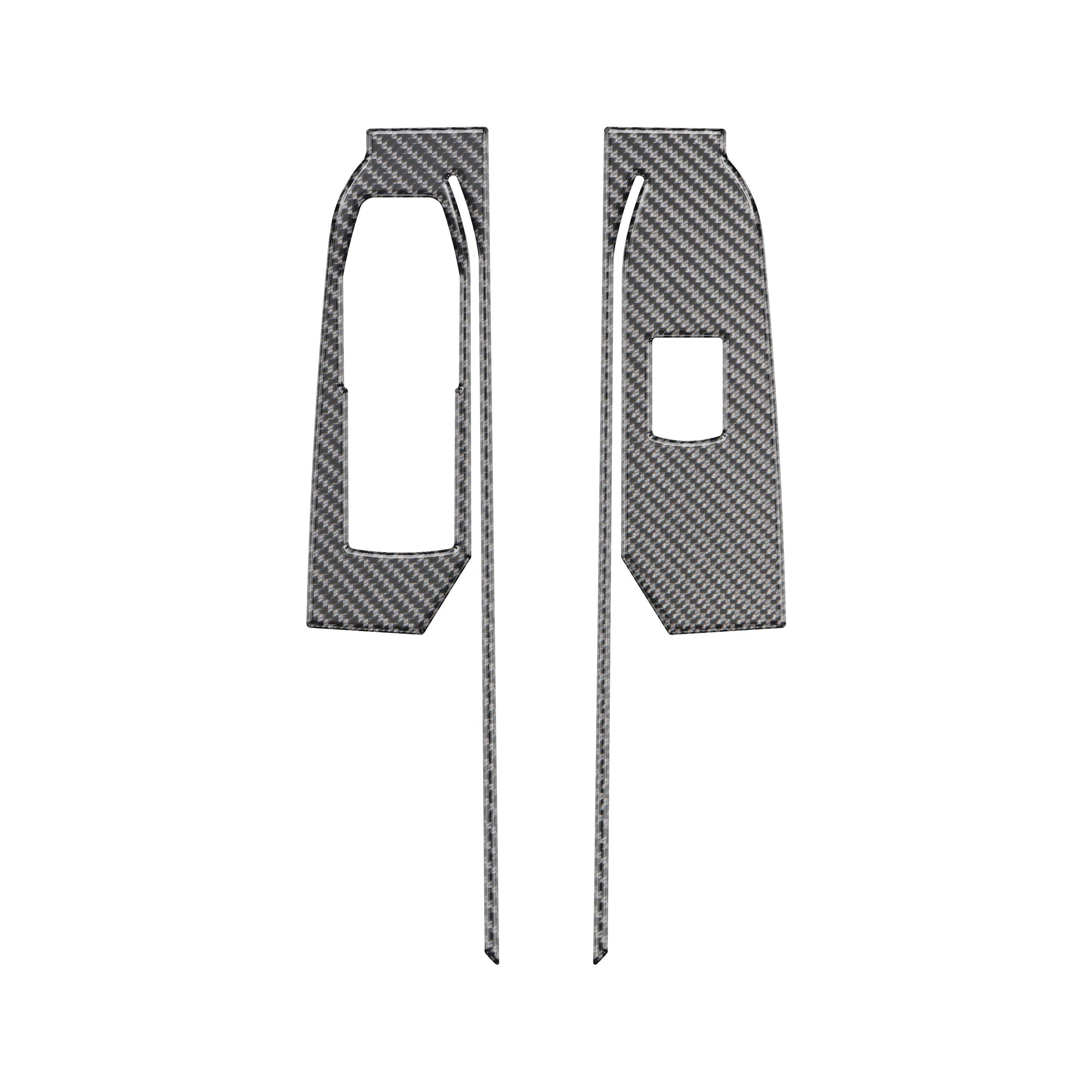 Front Door Switch Accent Trim Fits 2019-2021 Chevrolet Silverado Real Carbon Fiber(Domed)