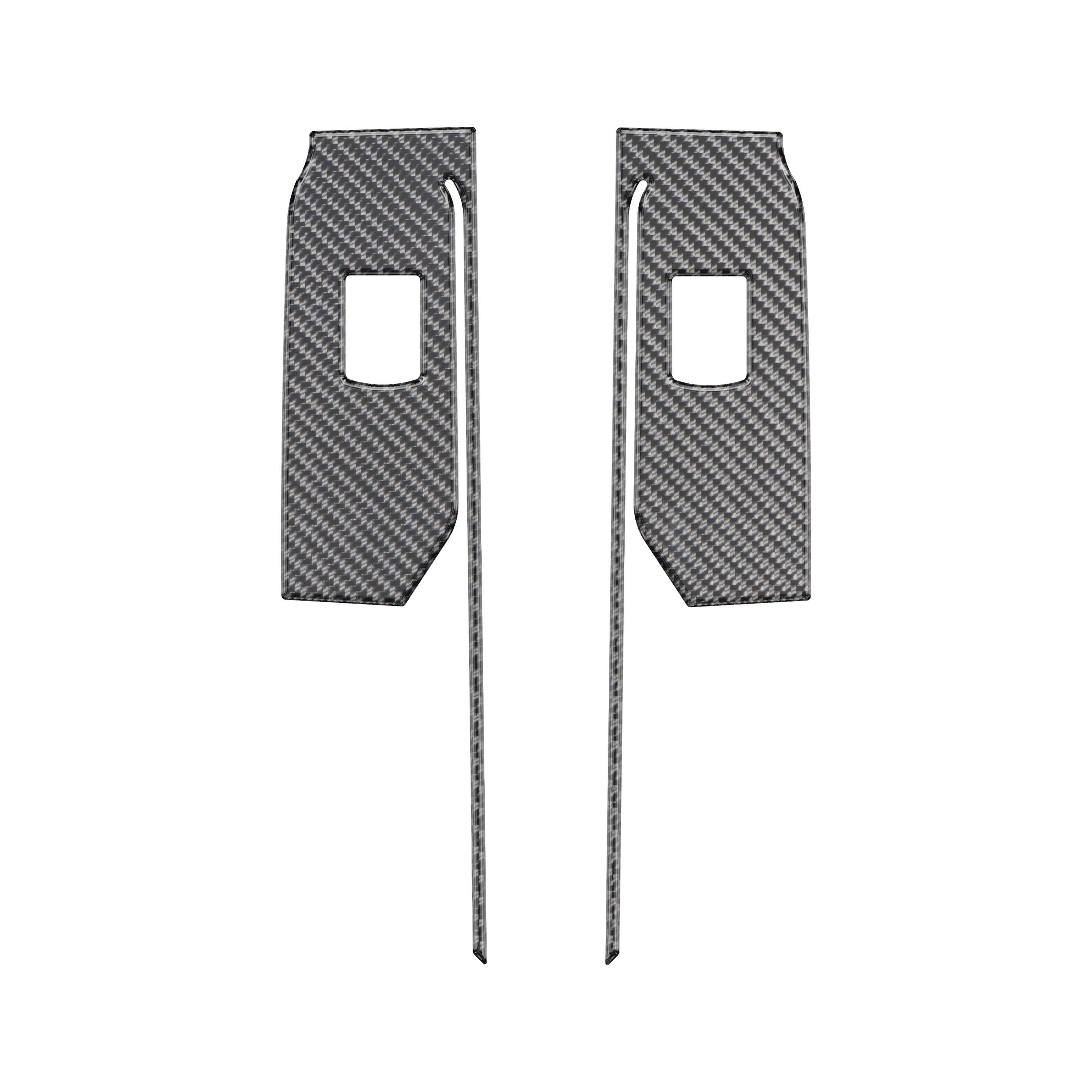 Rear Door Switch Accent Trim Fits 2019-2021 Chevrolet Silverado Real Carbon Fiber(Domed)