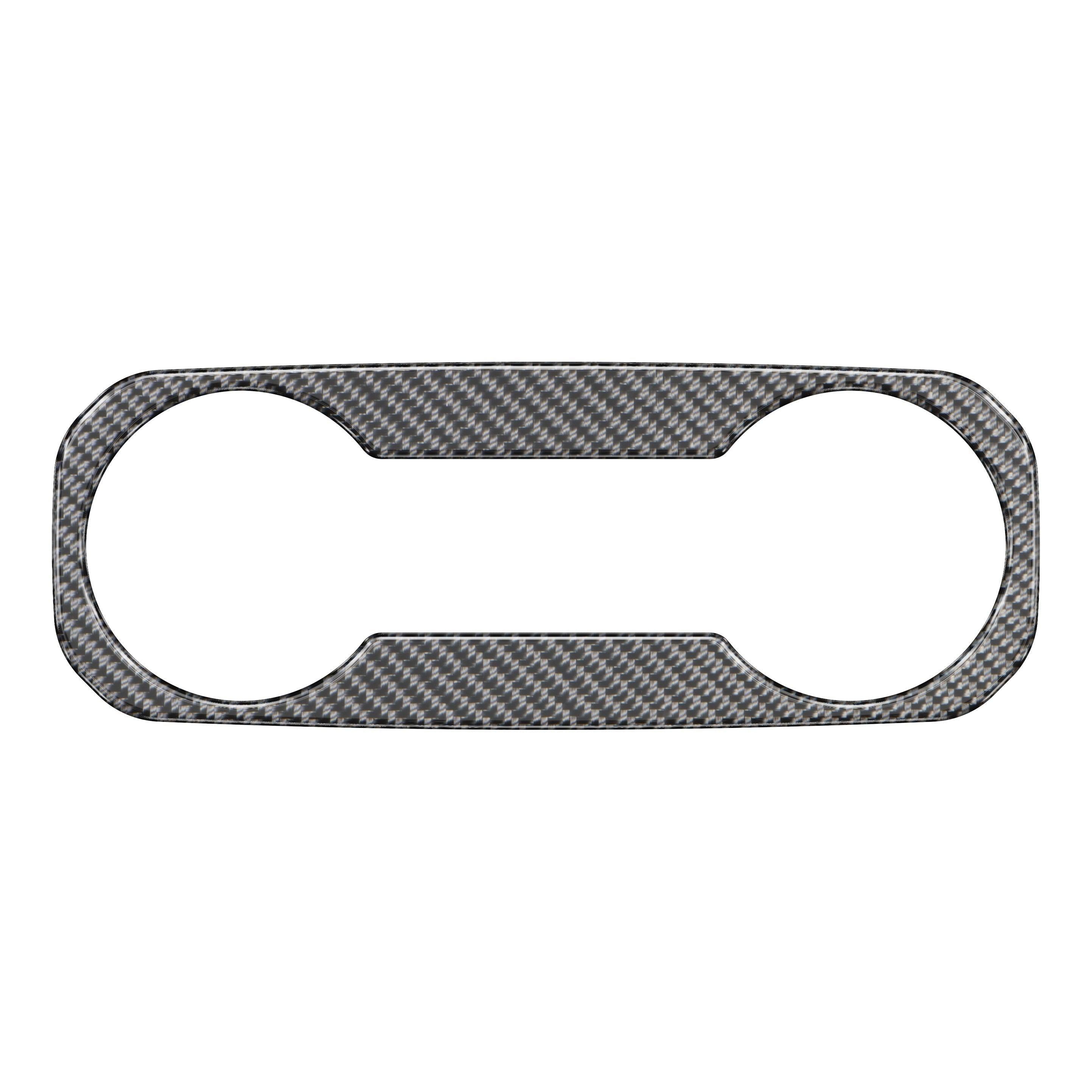 Rear Cupholder Accent Trim Fits 2019-2021 Chevrolet Silverado Real Carbon Fiber(Domed)