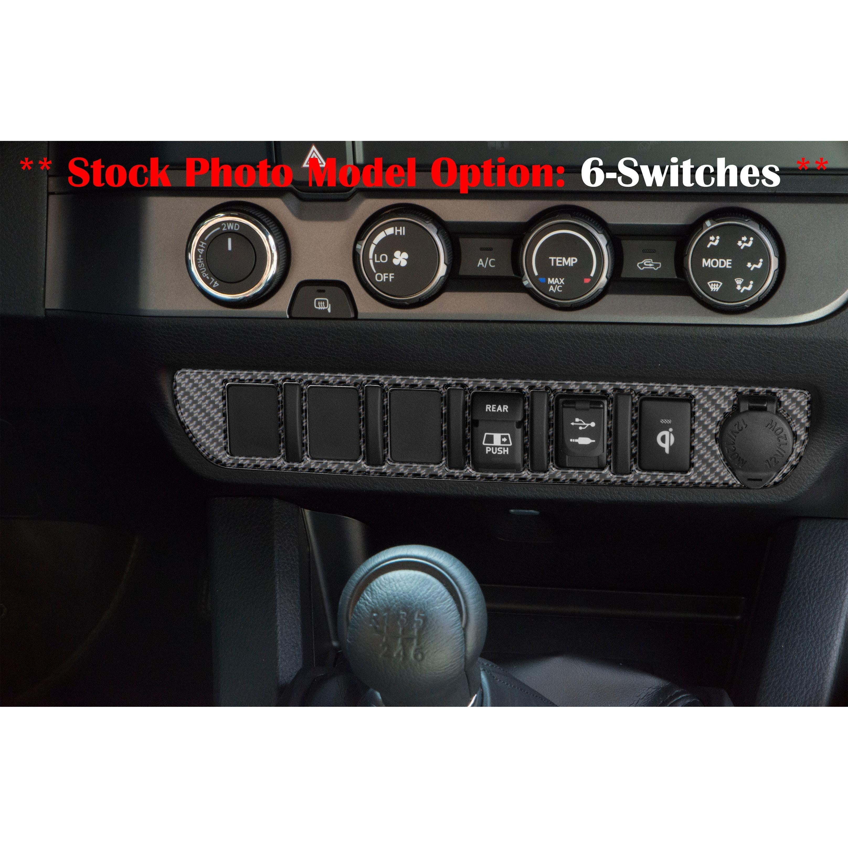 Center Dash Switch Panel Accent Overlay Fits 2016-2023 Toyota Tacoma