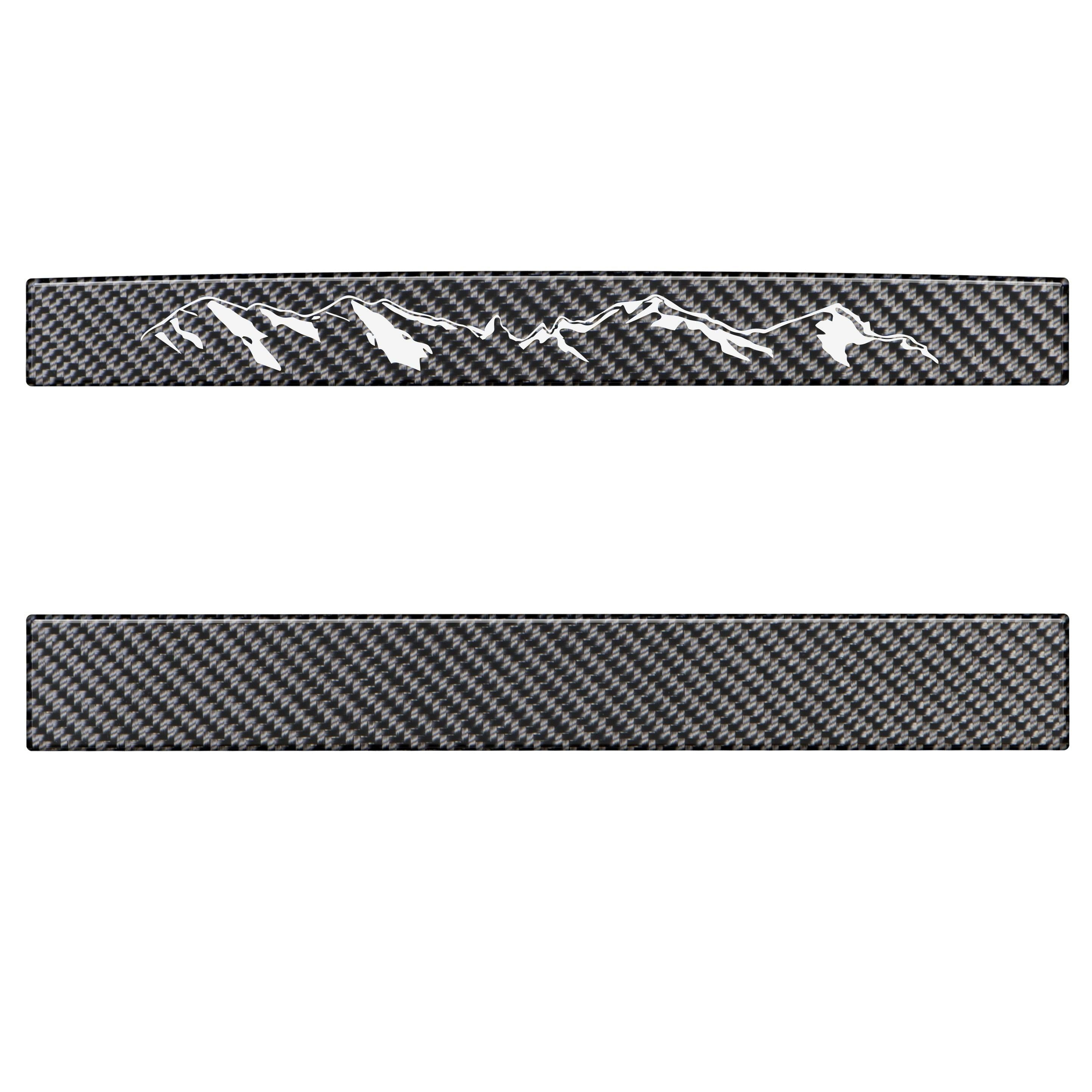 Rear Power Sliding Window Accent Trim Fits 2016-2020 Toyota Tacoma Real Carbon Fiber(Domed)