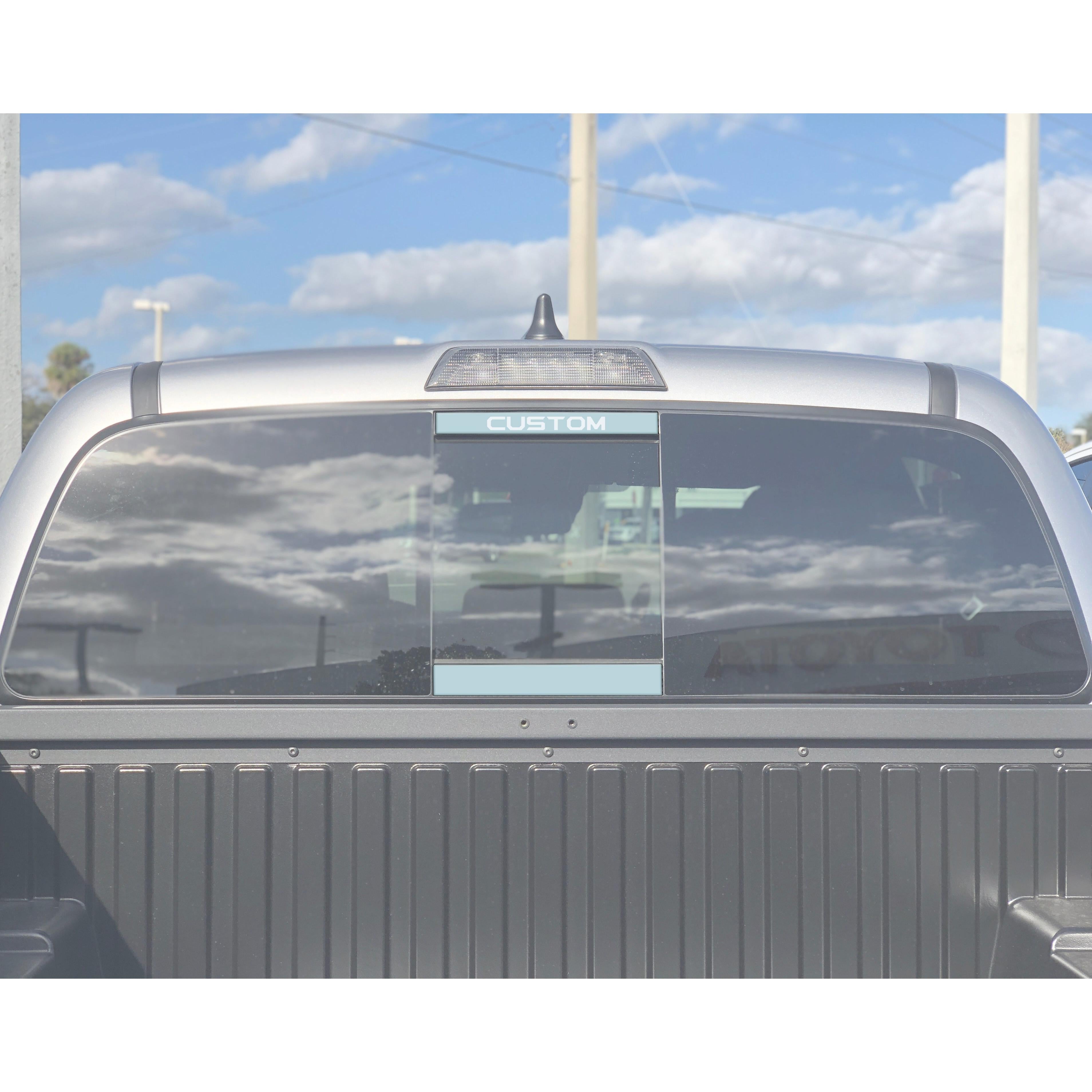Rear Power Sliding Window Accent Trim Fits 2016-2020 Toyota Tacoma *OE Color - Cement Gray w/Custom Text