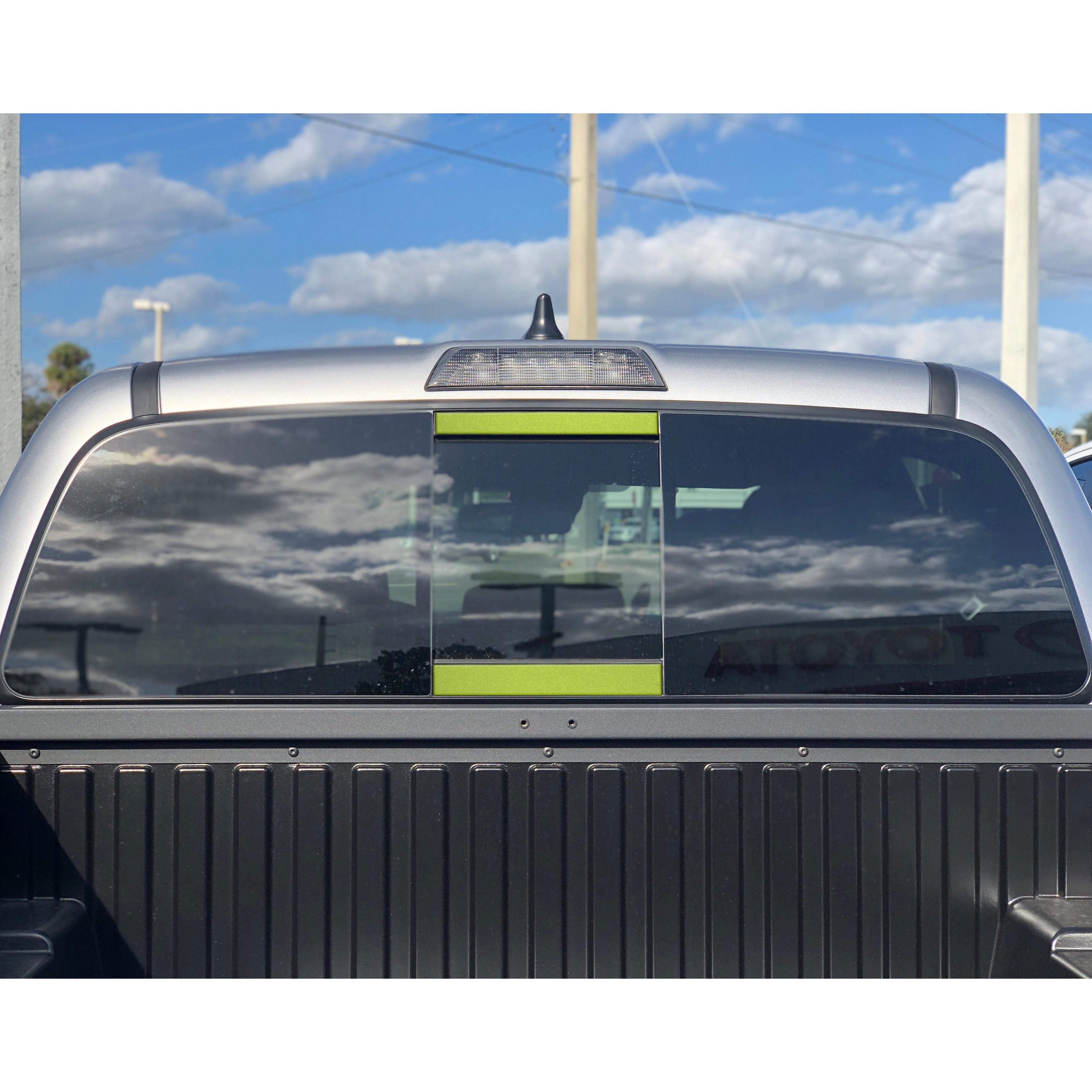 Rear Power Sliding Window Accent Overlays Fits 2016-2023 Toyota Tacoma