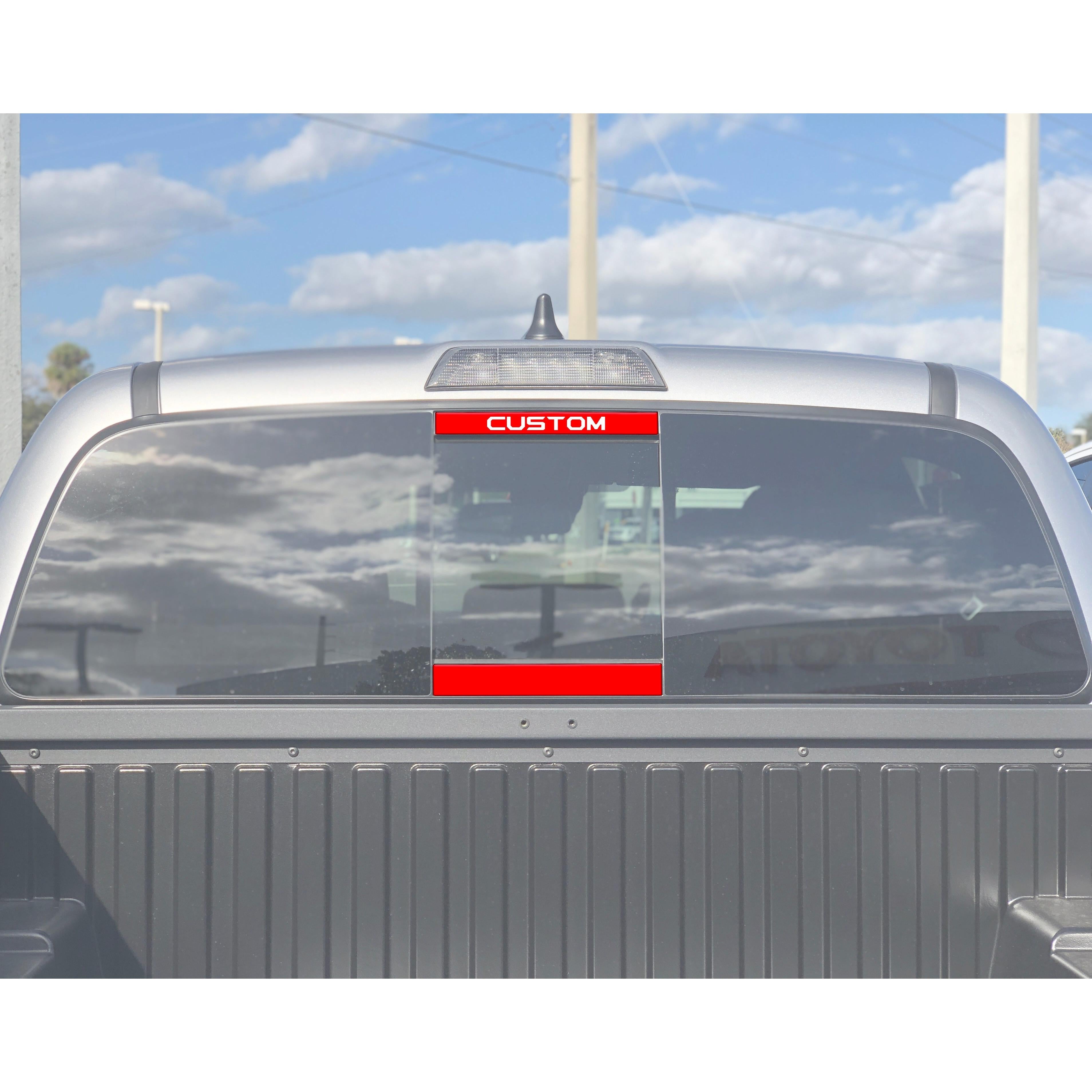 Rear Power Sliding Window Accent Trim Fits 2016-2020 Toyota Tacoma *OE Color - Gloss TRD Red w/Custom Text