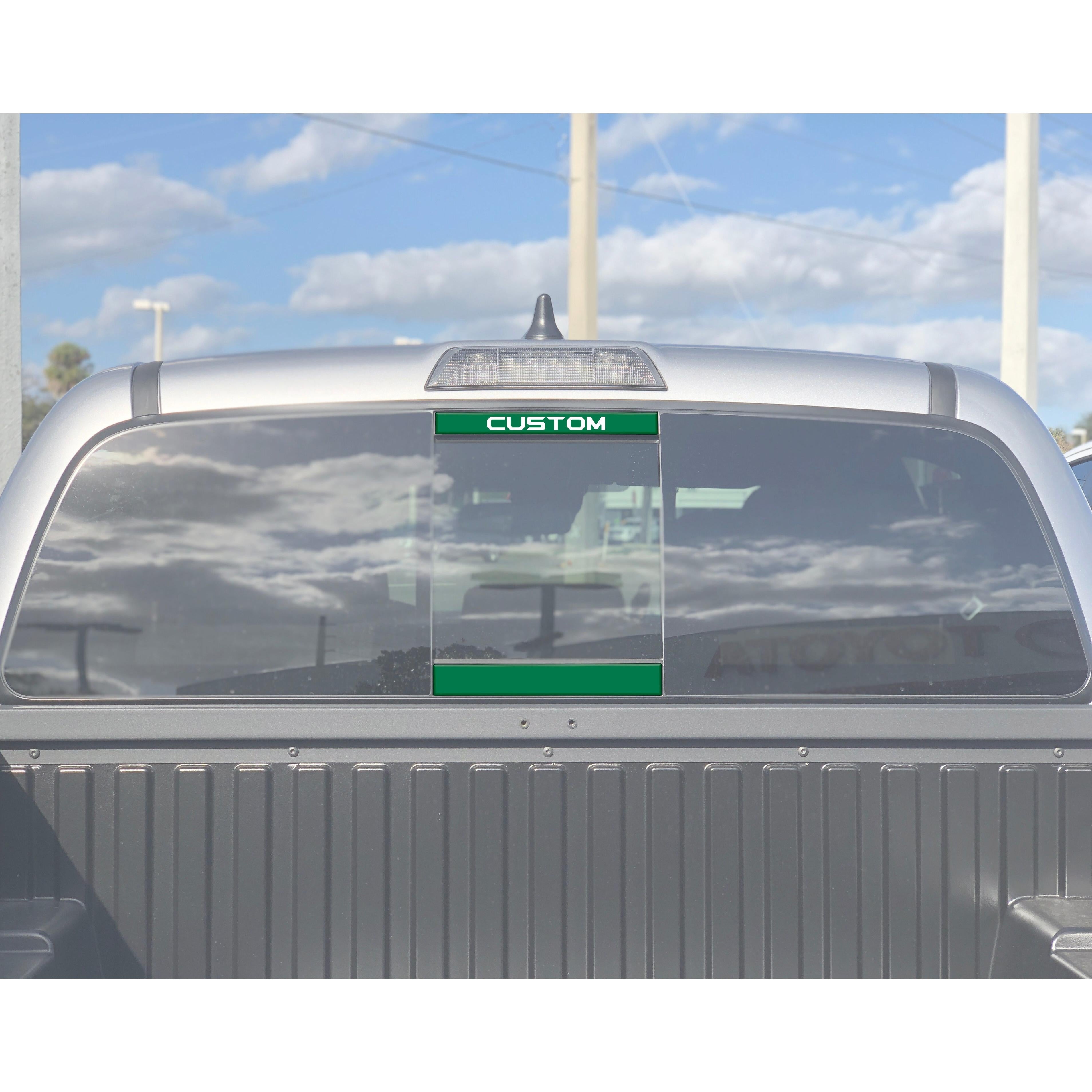 Rear Power Sliding Window Accent Trim Fits 2016-2020 Toyota Tacoma *OE Color - Army Green w/Custom Text