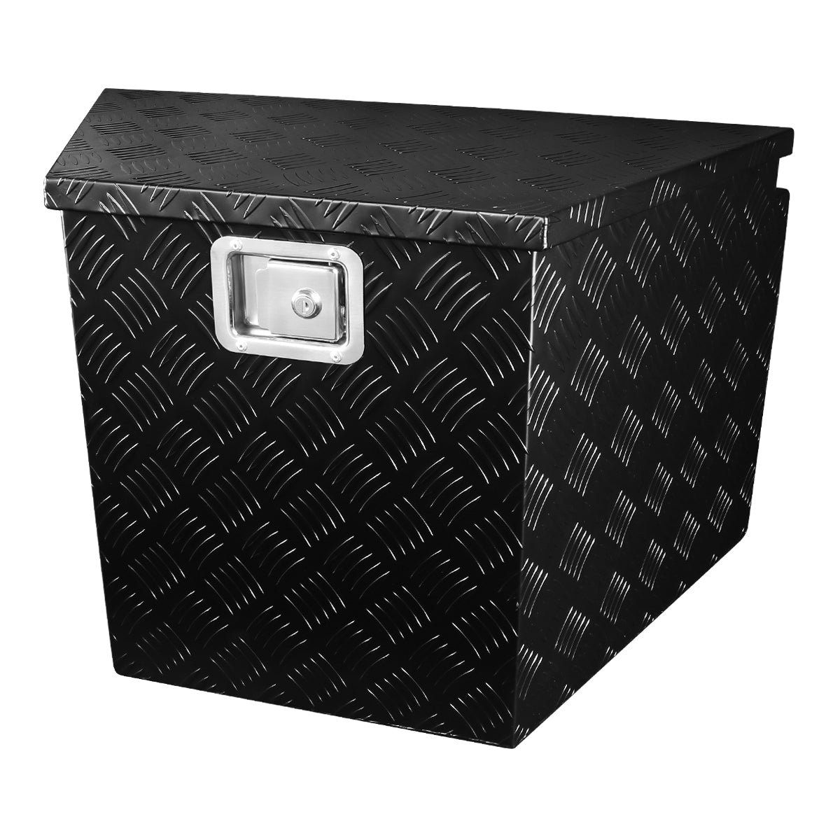 Universal 15~29" Heavy Duty Black Aluminum Truck Trailer Tongue Tool Box w/ Lock & Keys