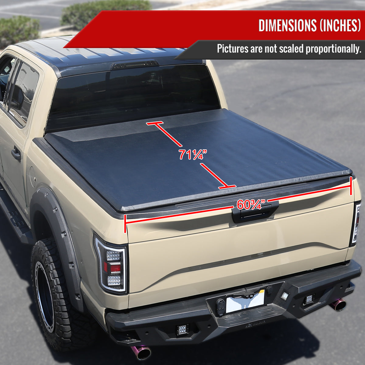 2019-2022 Ford Ranger 6FT Standard Bed Soft Roll Up Tonneau Cover